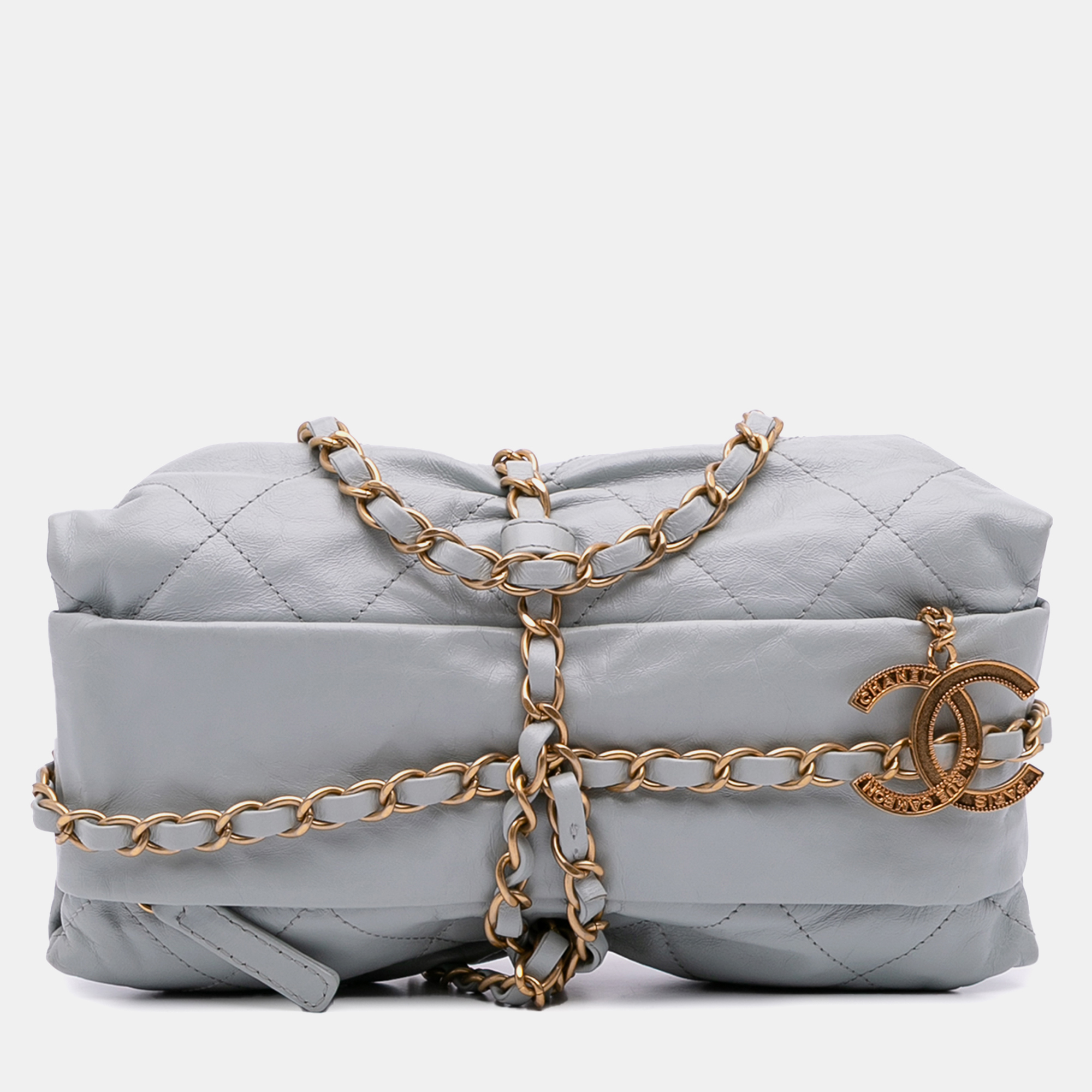 

Chanel Grey Quilted Calfskin Midnight Swim Baluchon Bag