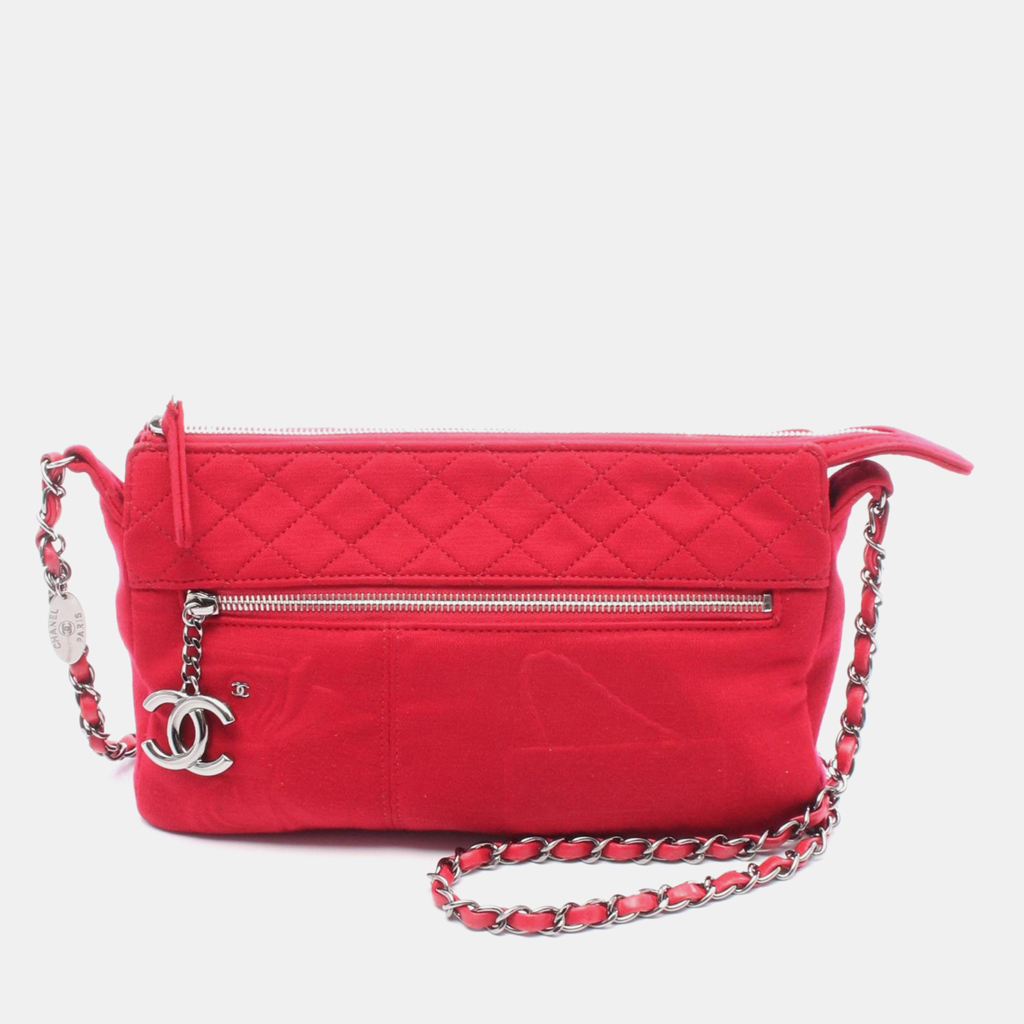 

Chanel Crossbody Chain Shoulder Bag Cotton Red Shw