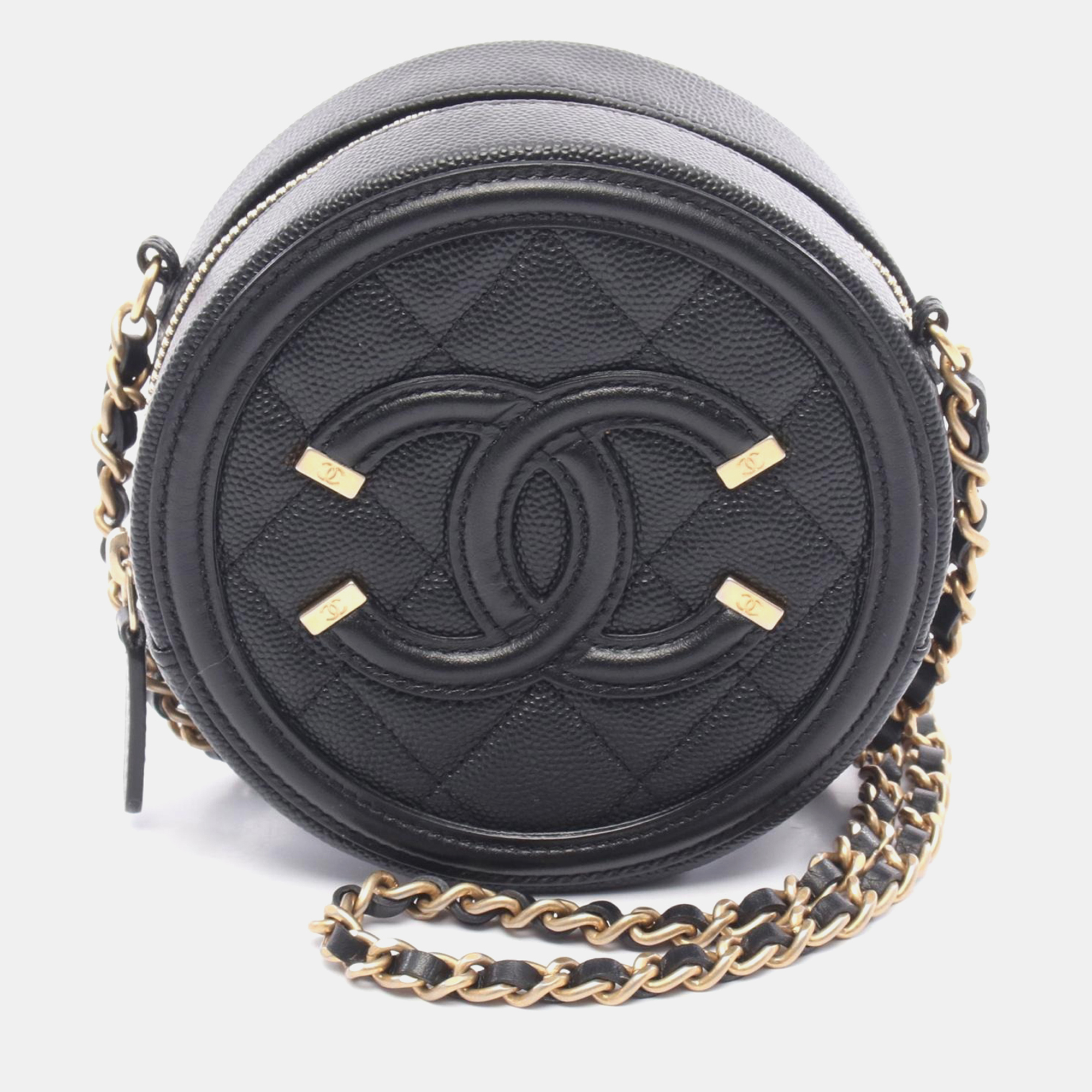 

Chanel Cc Filigree Crossbody Chain Shoulder Bag Calfskin Black Ghw