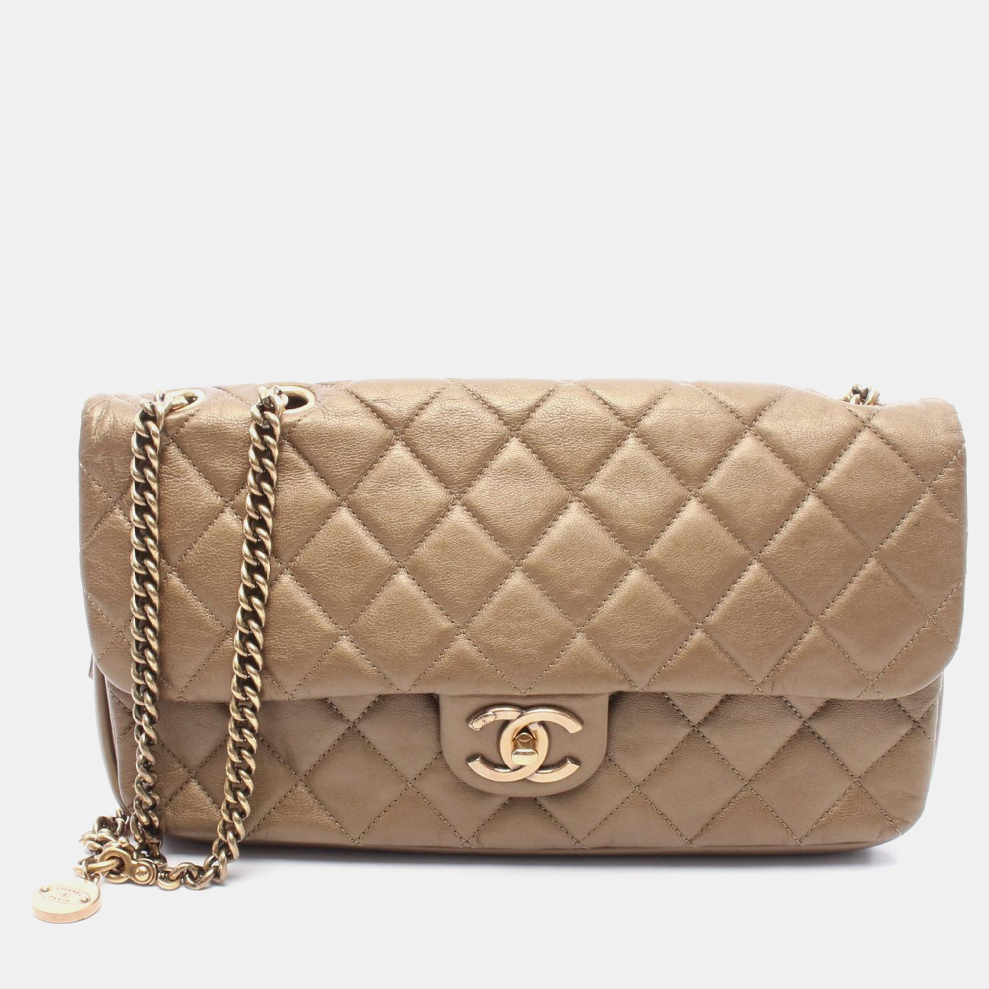 

Chanel Matelasse Chain Shoulder Bag Leather Brown Ghw