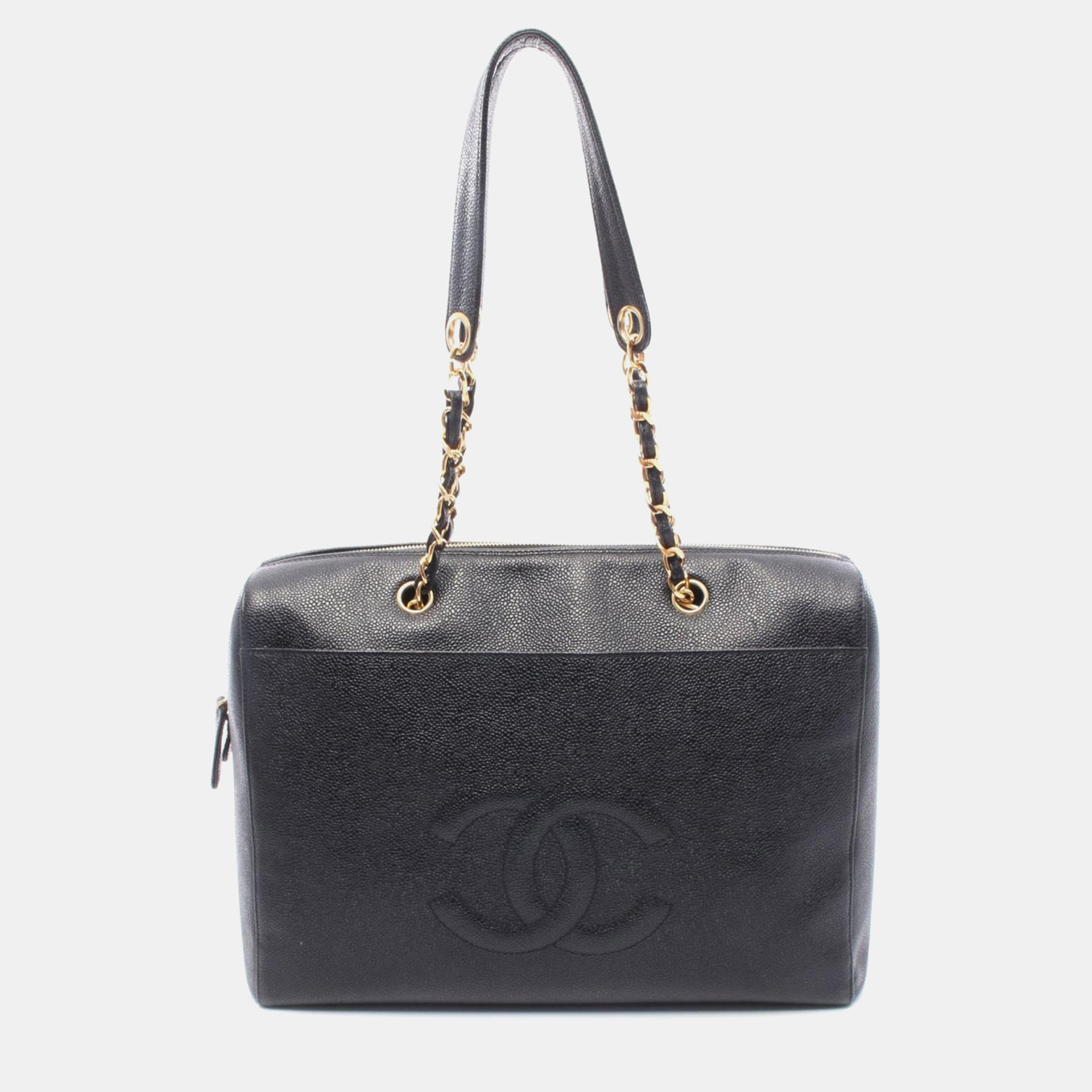 

Chanel Jumbo Black Calfskin Chain Shoulder Bag