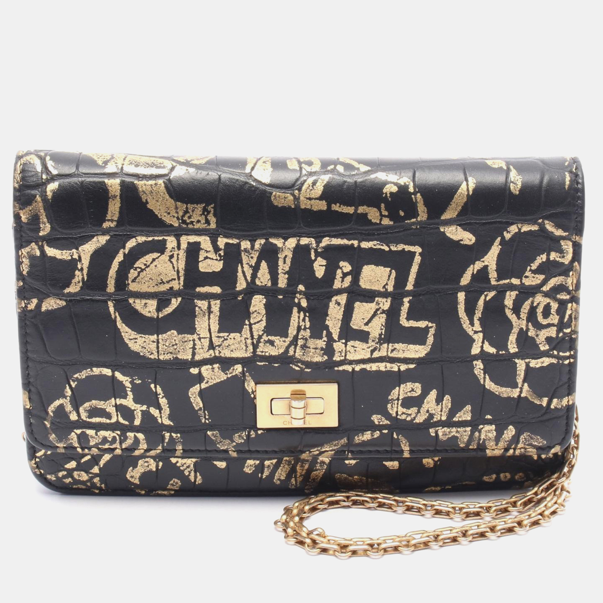 

Chanel 2.55 Crossbody Chain Shoulder Bag Leather Black Ghw