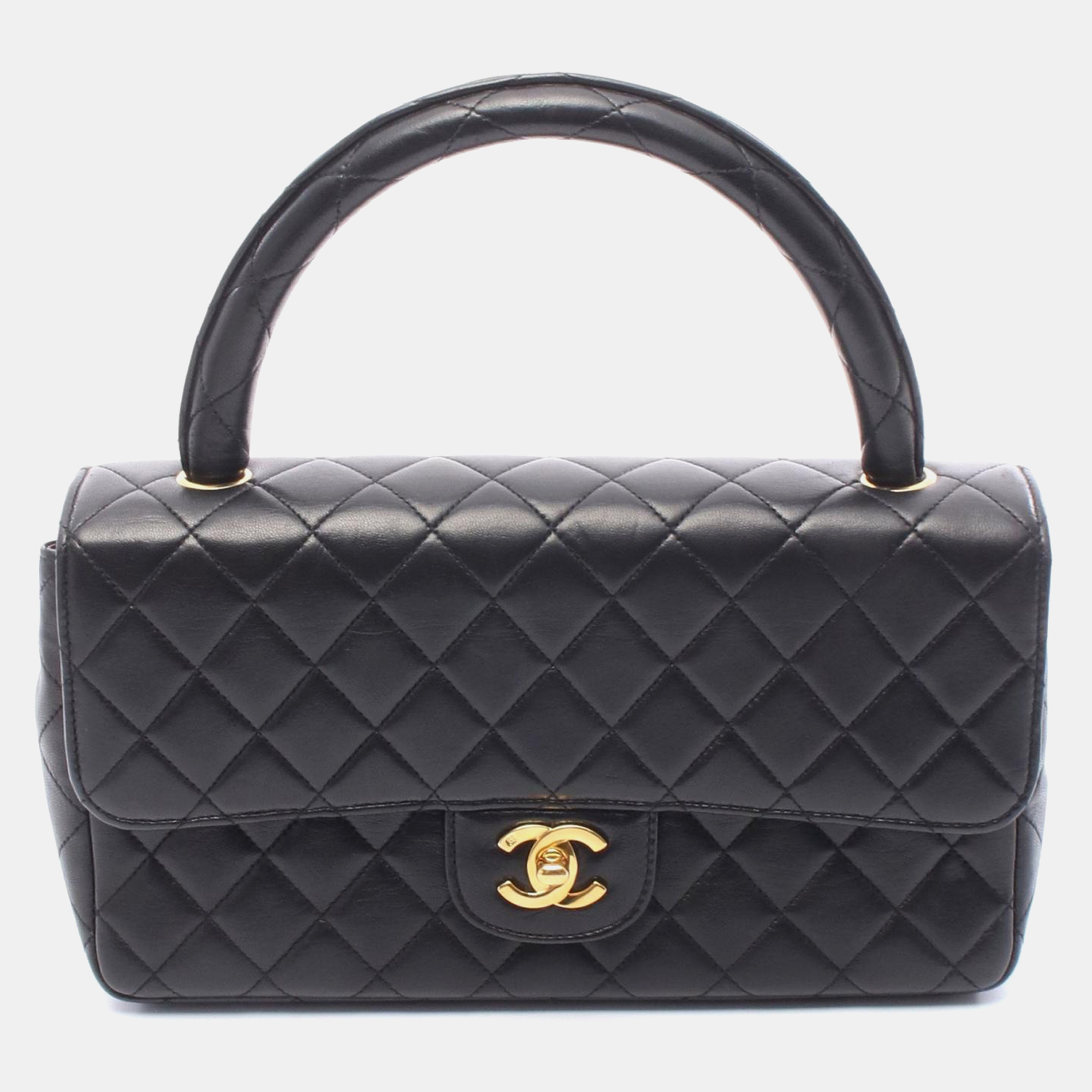 

Chanel Matelasse Parent Handbag Lamb Sheep Leather Black Ghw Cc Coco