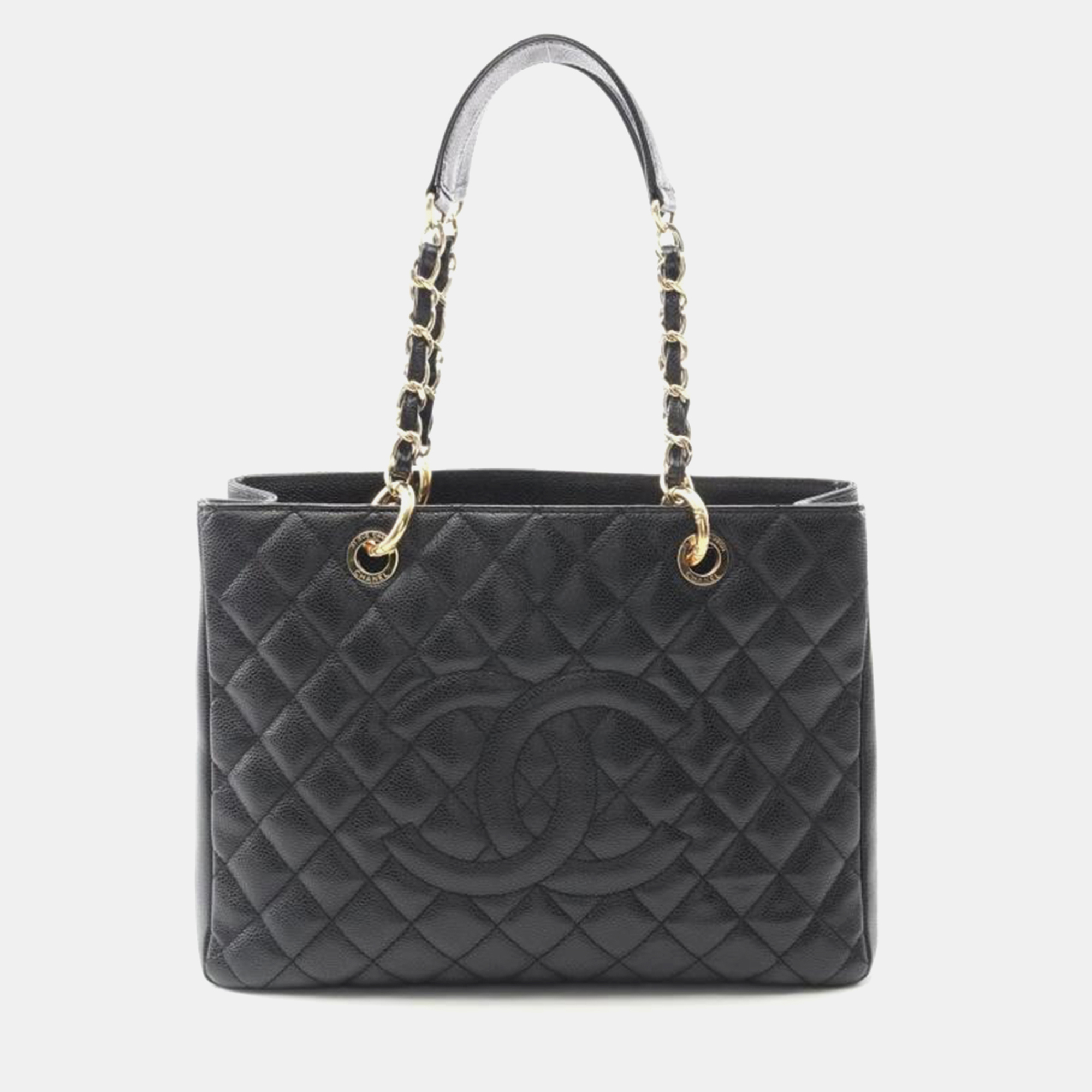 

Chanel Quilted Black Leather Grand Shopping GST Shoulder Bag