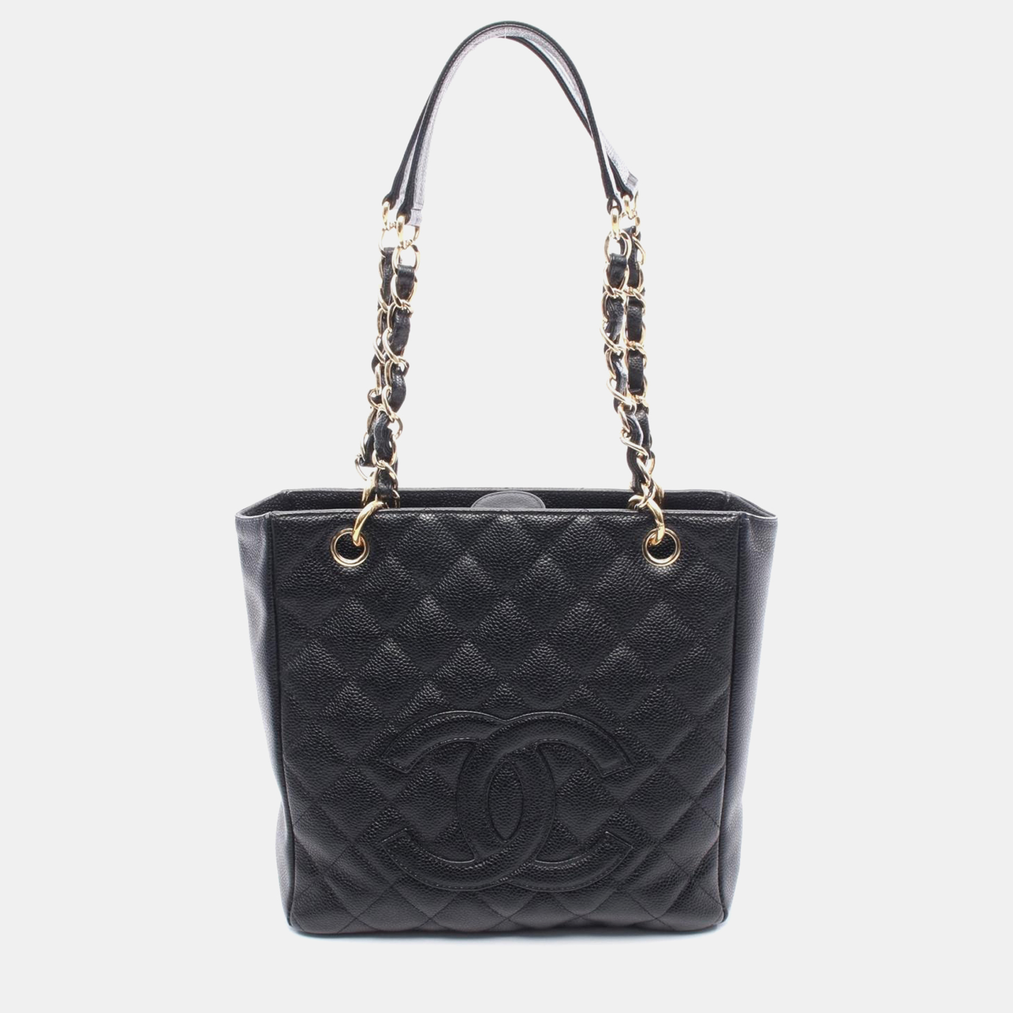

Chanel Matelasse Pst Chain Shoulder Tote Bag Calfskin Black