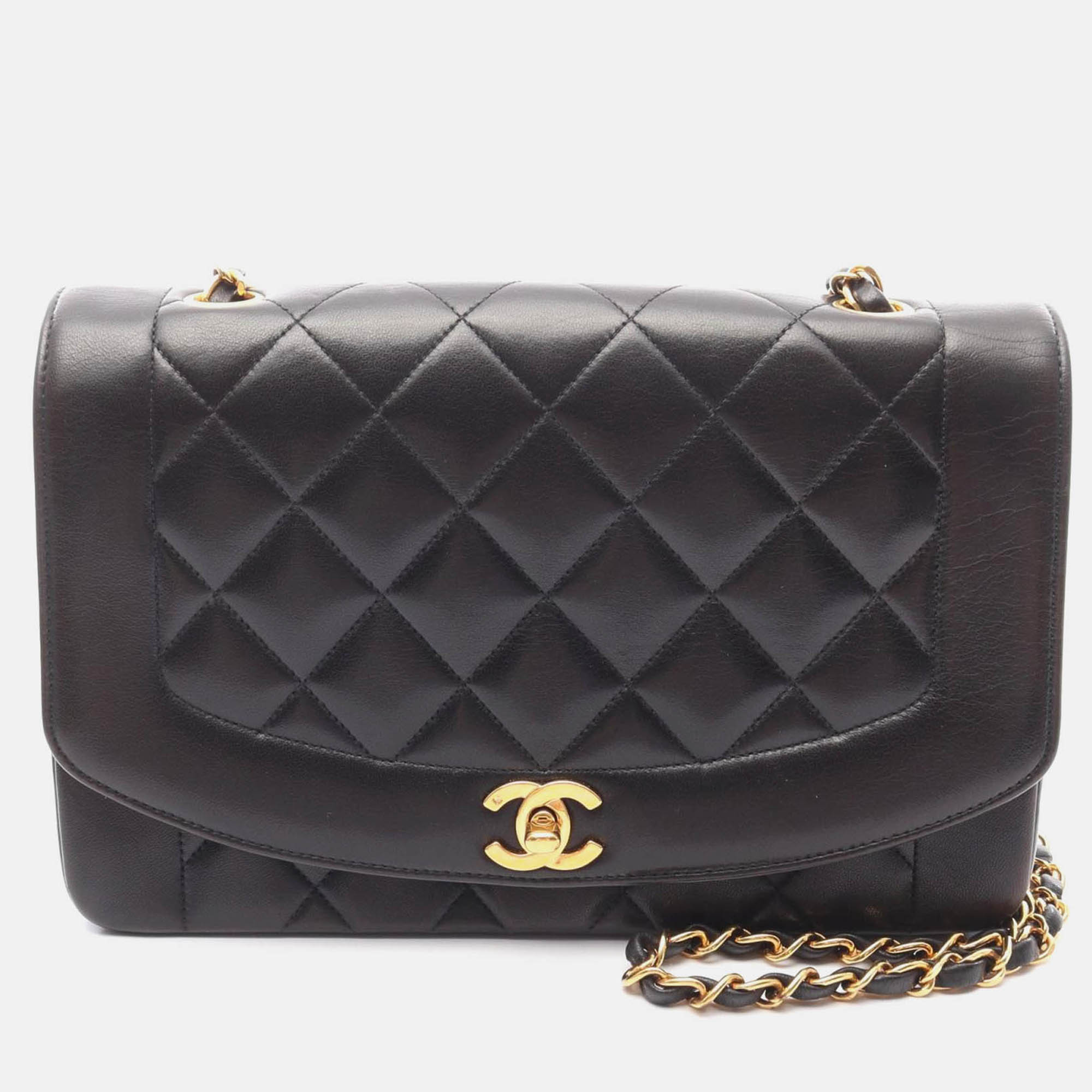 

Chanel Matelasse Diana Flap Chain Black Lambskin Shoulder Bag