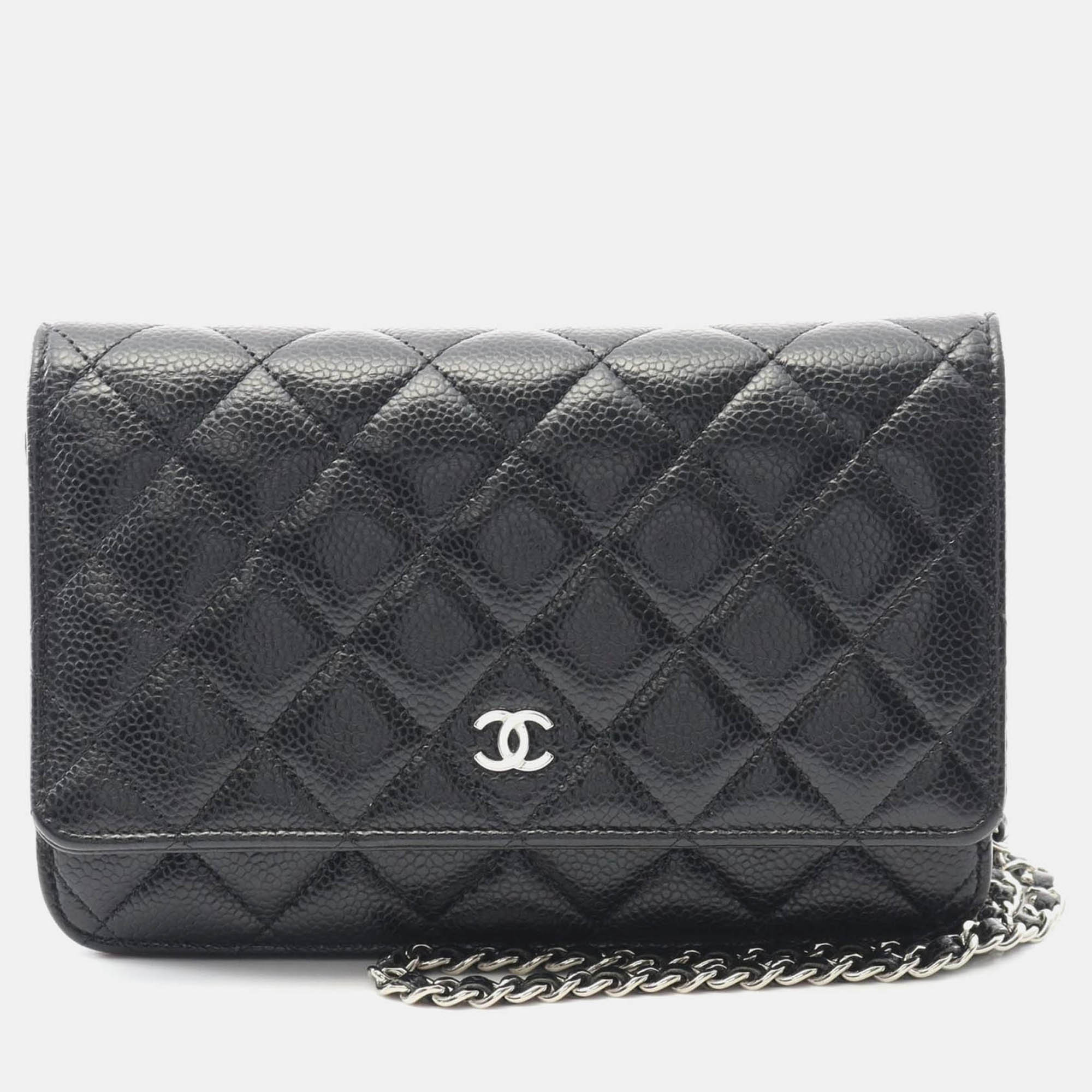 

Chanel Matelasse Chain Shoulder Bag Leather Black Shw Cc Coco
