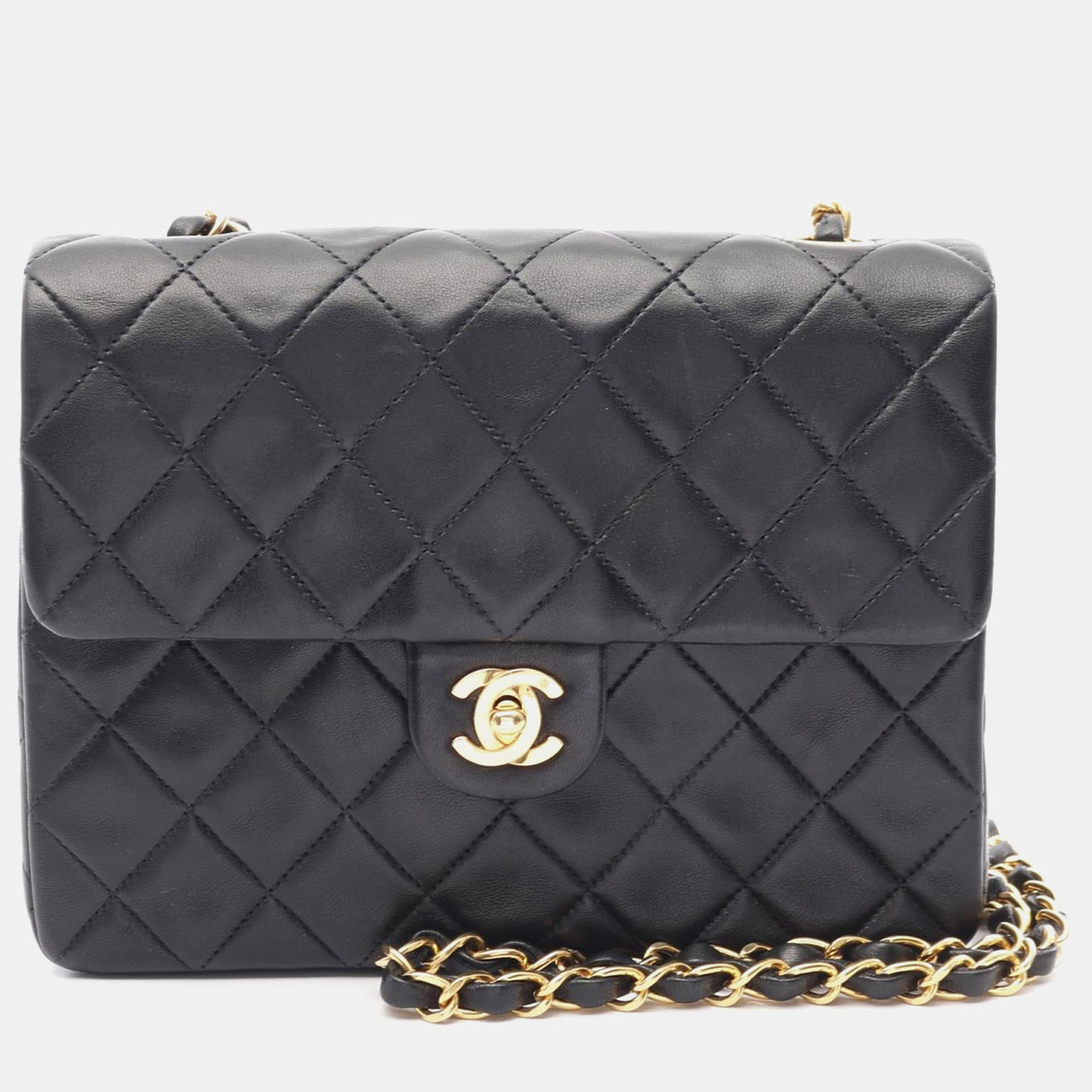

Chanel Mini Matelasse 20 Crossbody Chain Shoulder Bag Lambskin Black Ghw