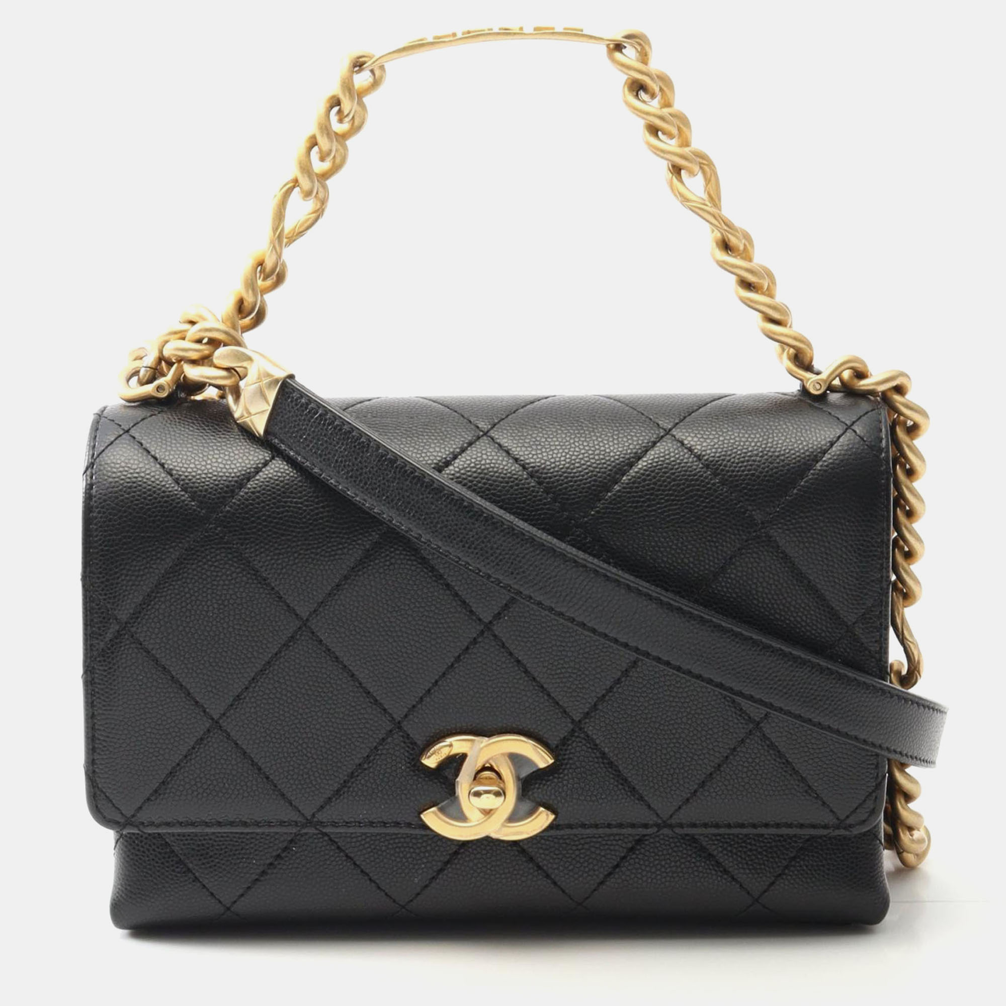

Chanel Matelasse Crossbody Chain Shoulder Bag Calfskin Black Ghw