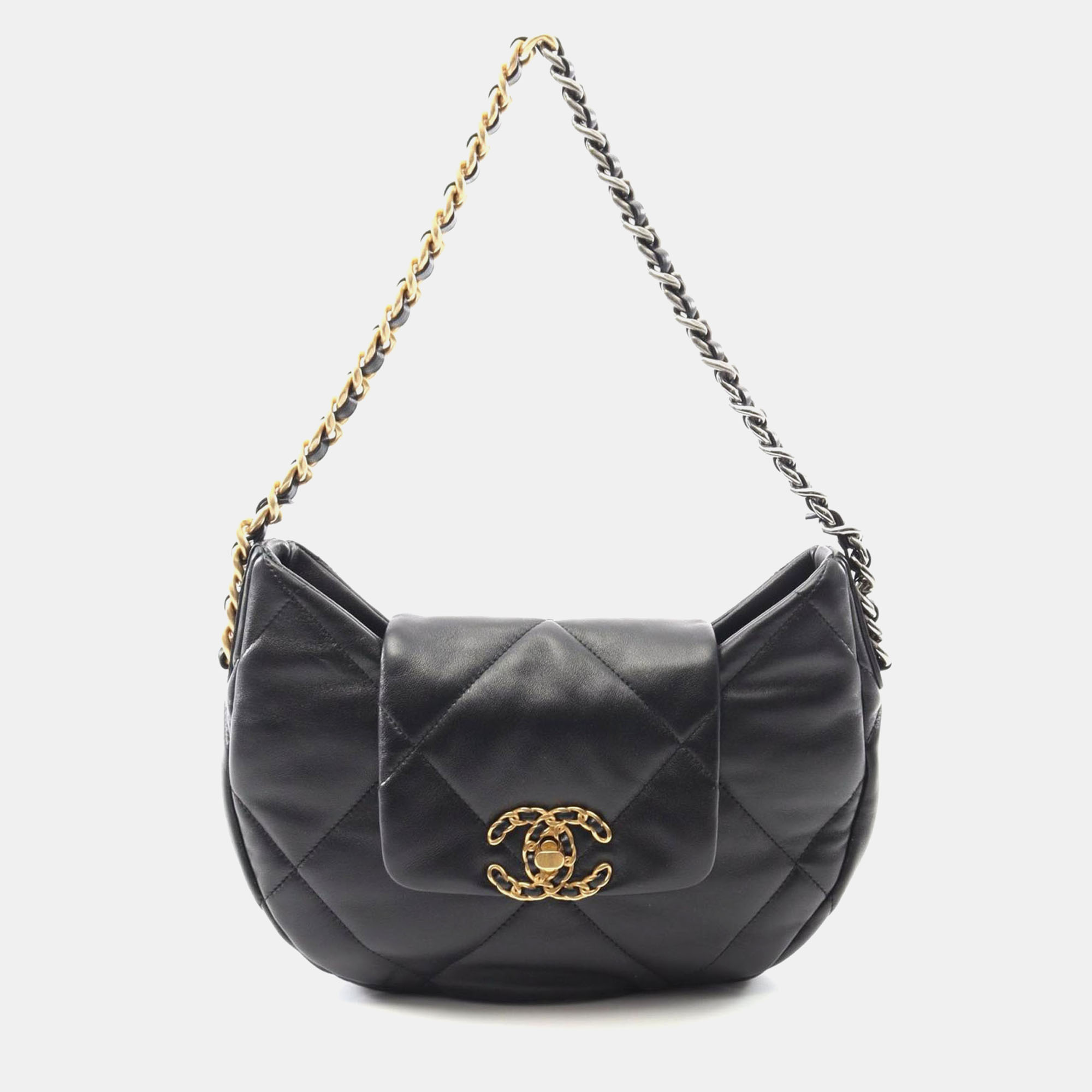 

Chanel 19 Matelasse Hobo Shoulder Bag Lamb Leather Black Cc