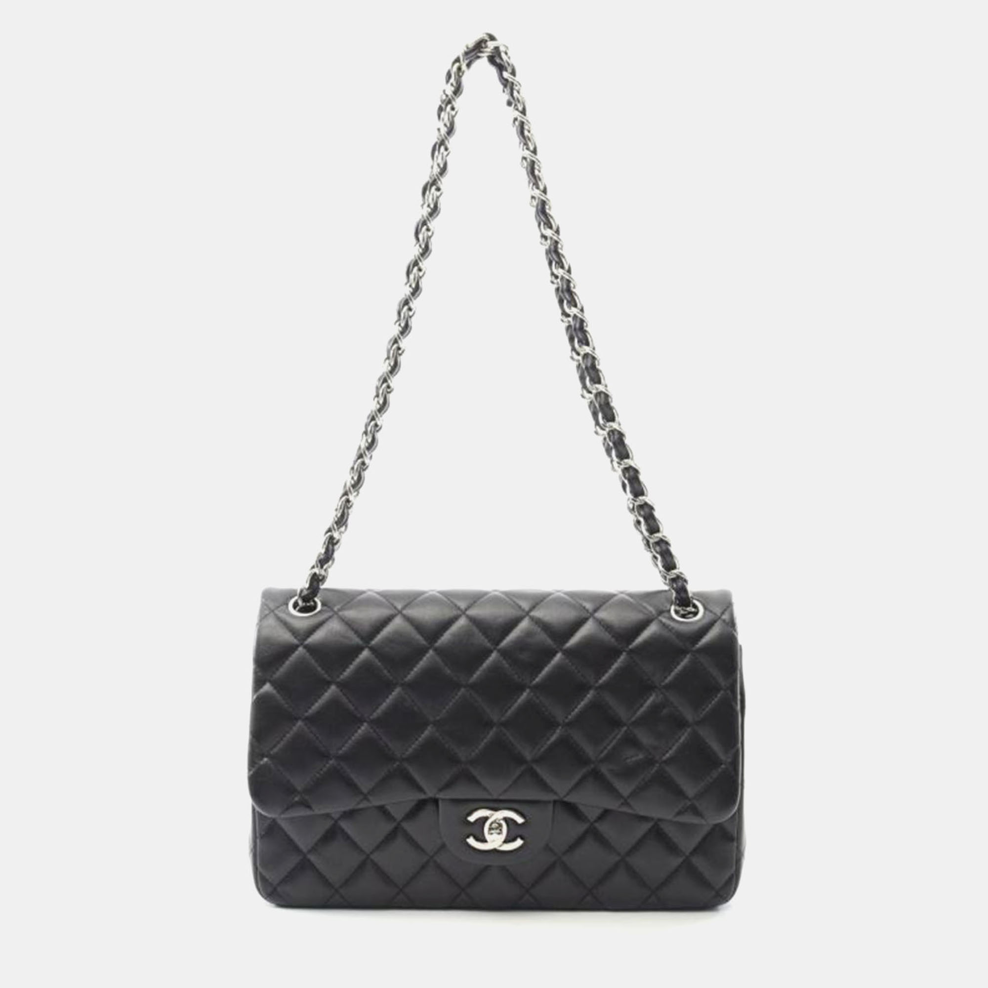 

Chanel Deca Matelasse 30 Classic Large W Flap, Black