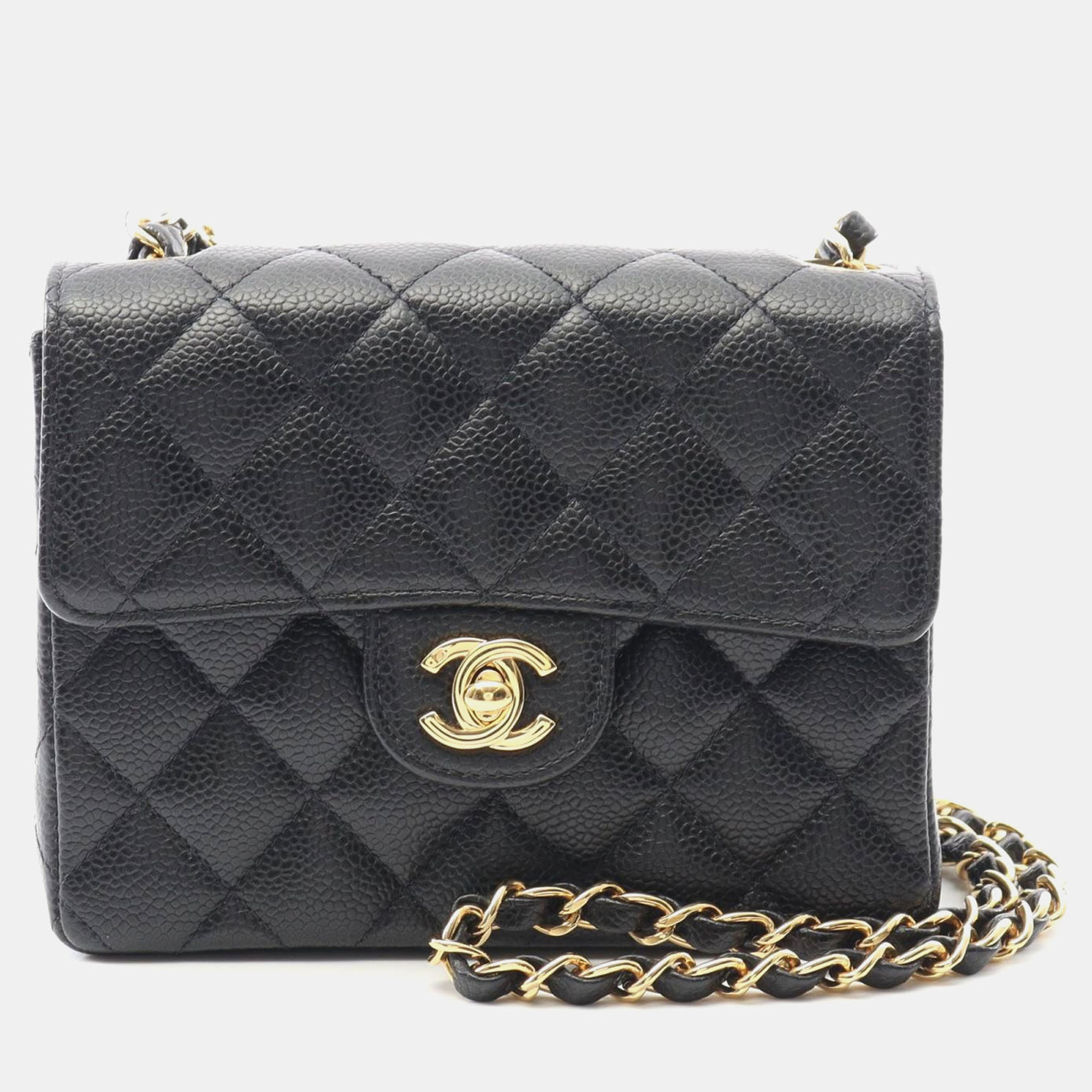 

Chanel Mini Matelasse Chain Shoulder Bag Leather Black Ghw Cc