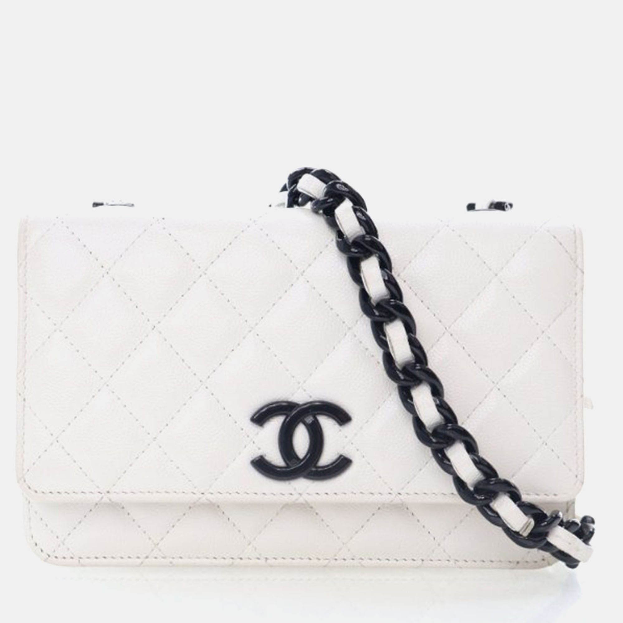 

Chanel My Everything White Caviar Leather Wallet On Chain