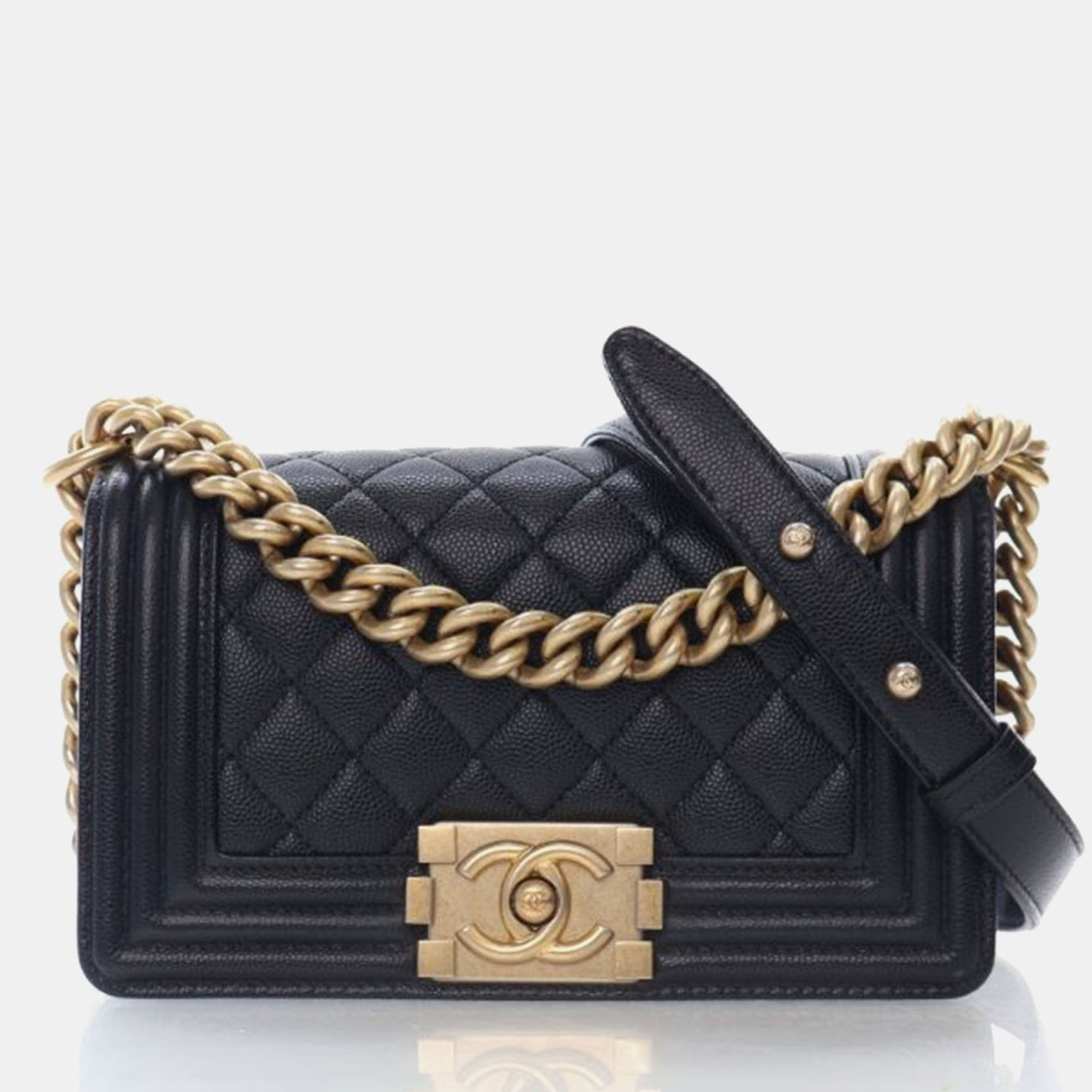 

Chanel Small Black Caviar Boy Bag