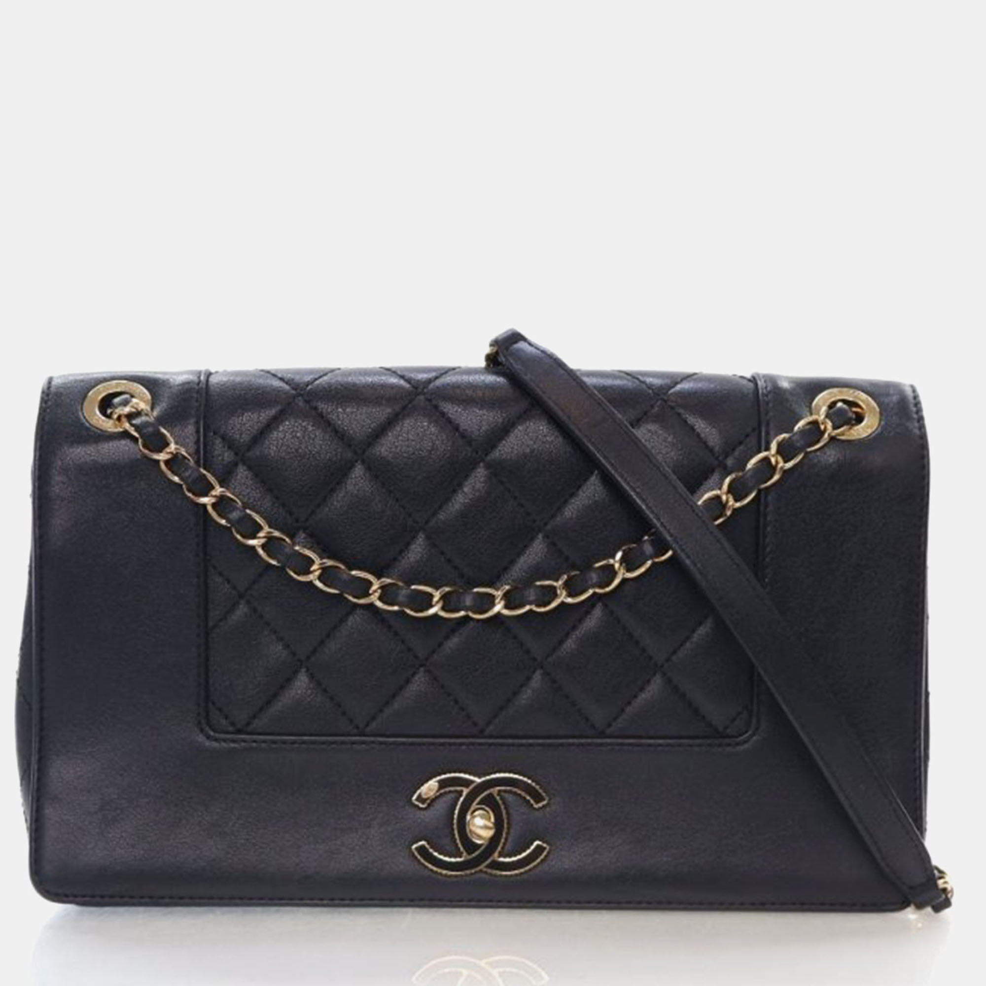

Chanel Mademoiselle Medium Black Calfskin Flap Bag