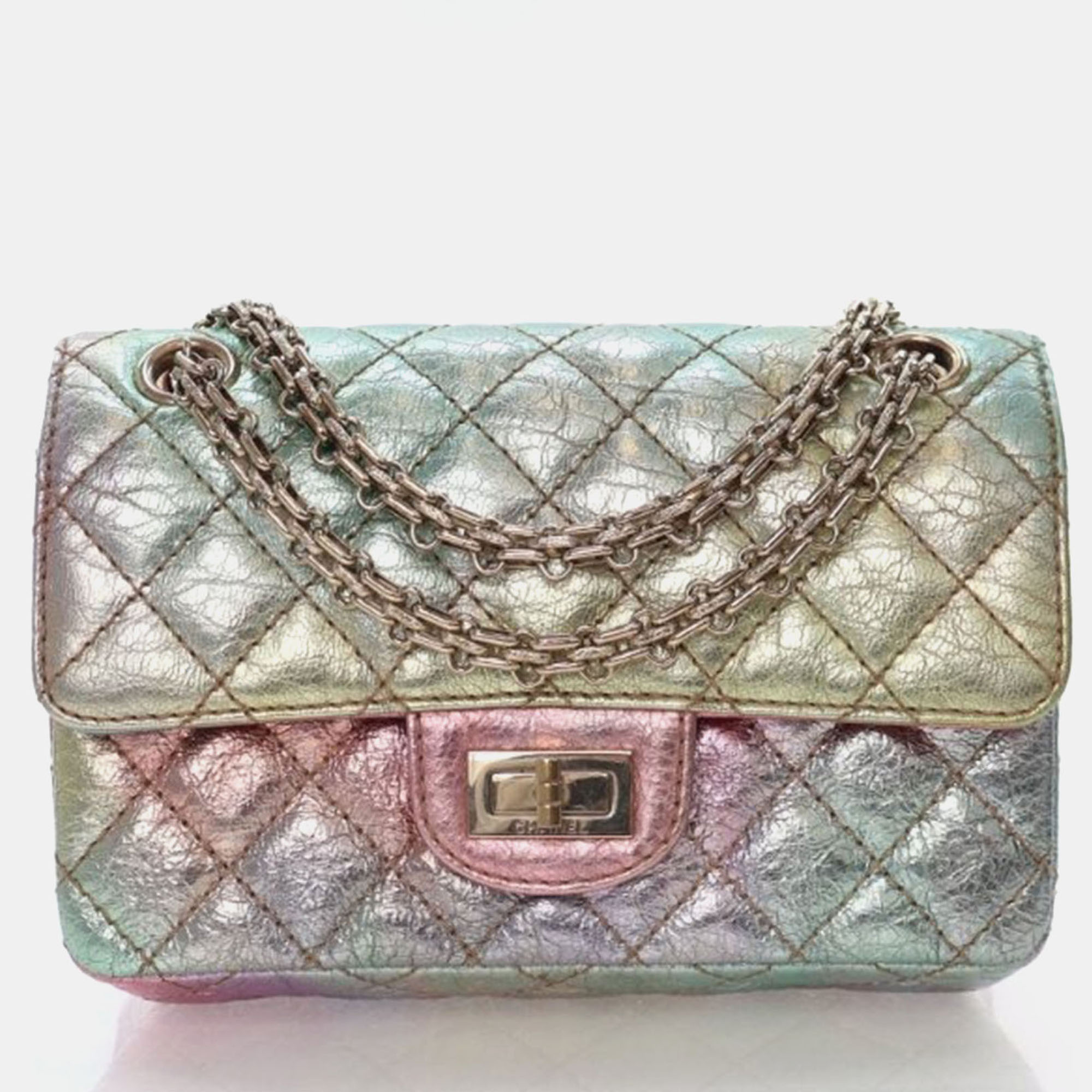 

Chanel Mini Multicolor Aged Calfskin Reissue 2.55 Flap Bag 224