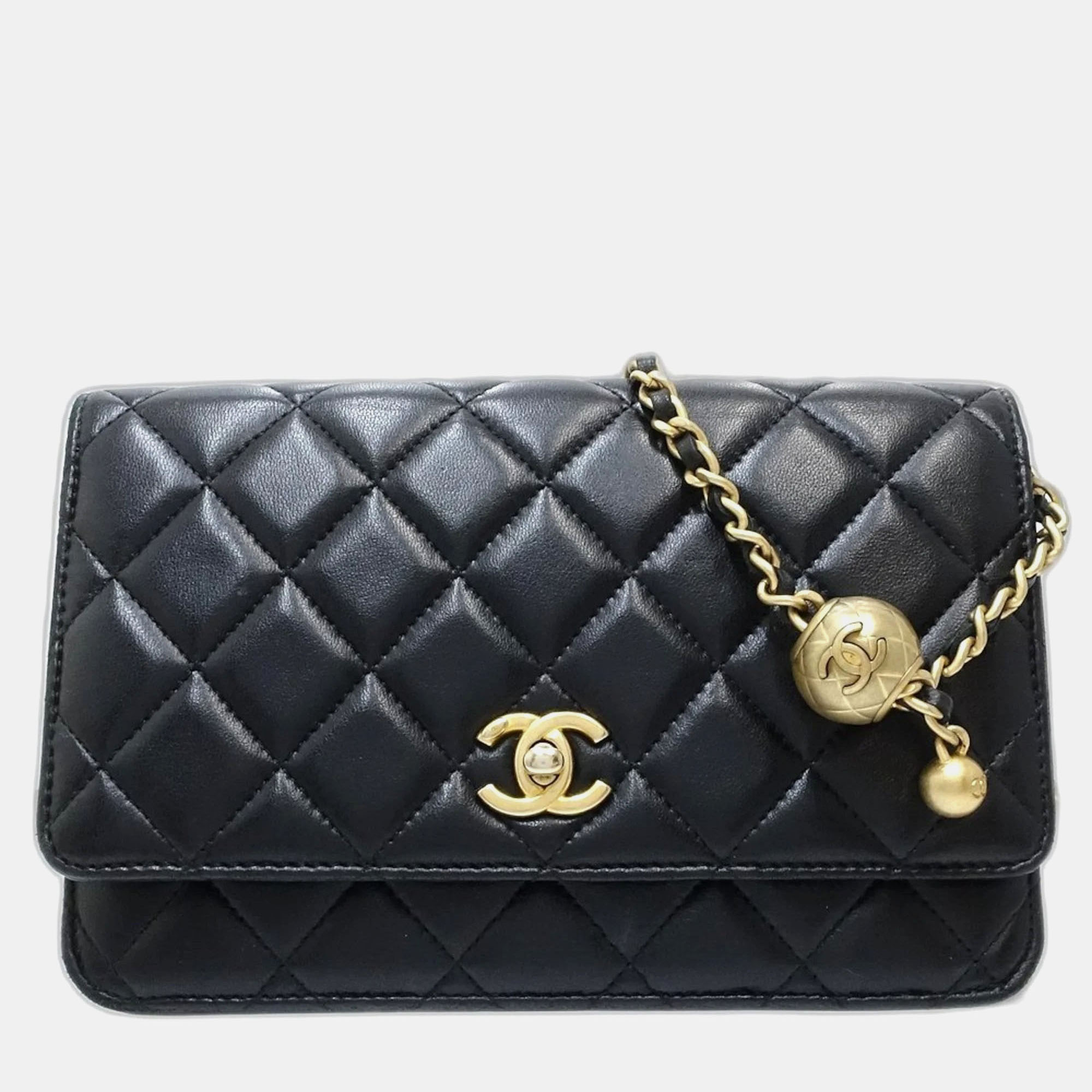 

Chanel Black Leather Wallet on Chain