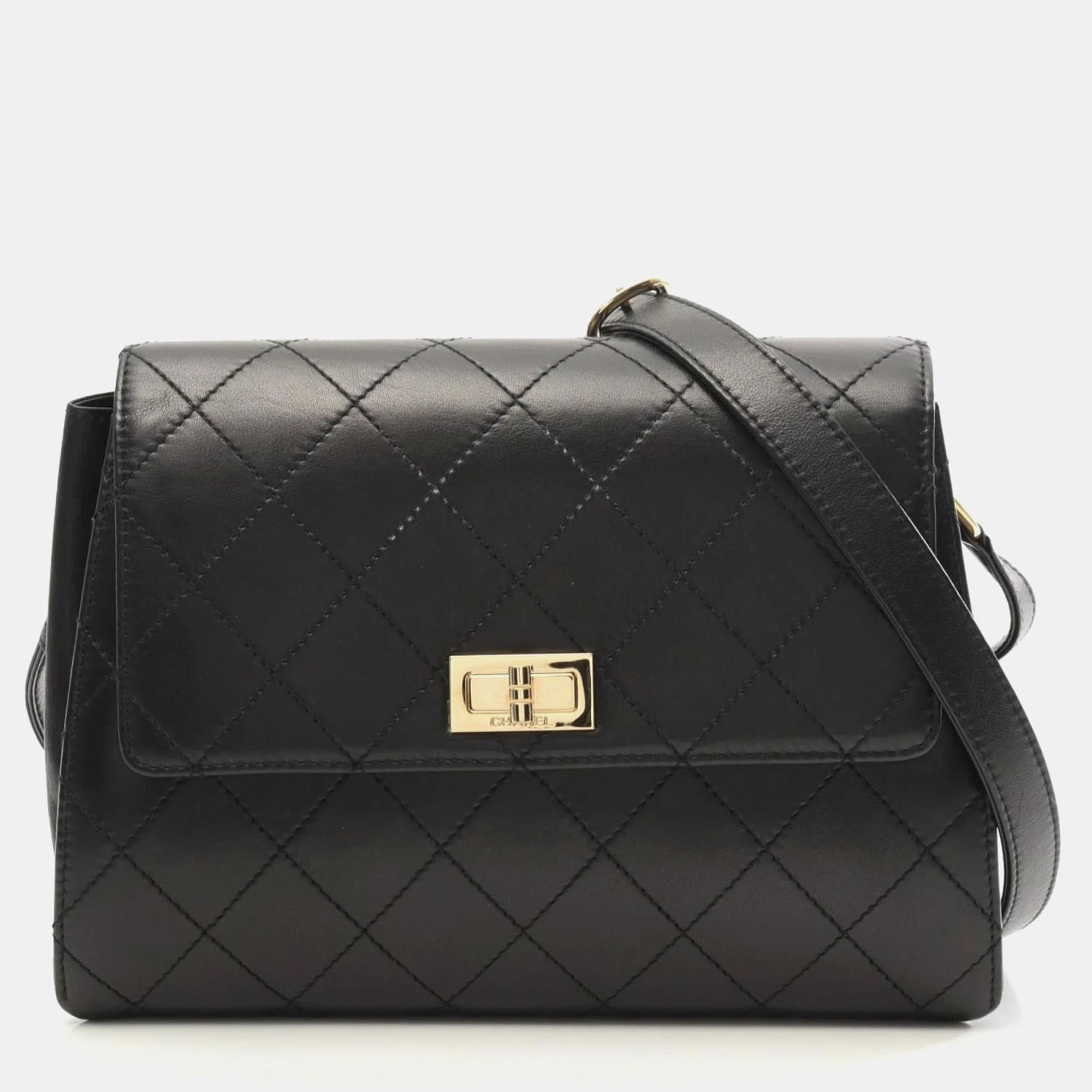 

Chanel 2.55 Trapezoid Reissue Black Lambskin Leather Shoulder Bag