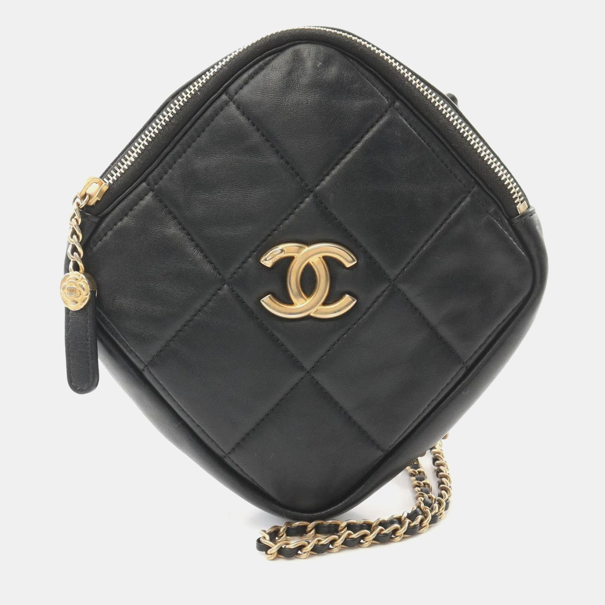 

Chanel Black Lambskin Leather Shoulder Bag