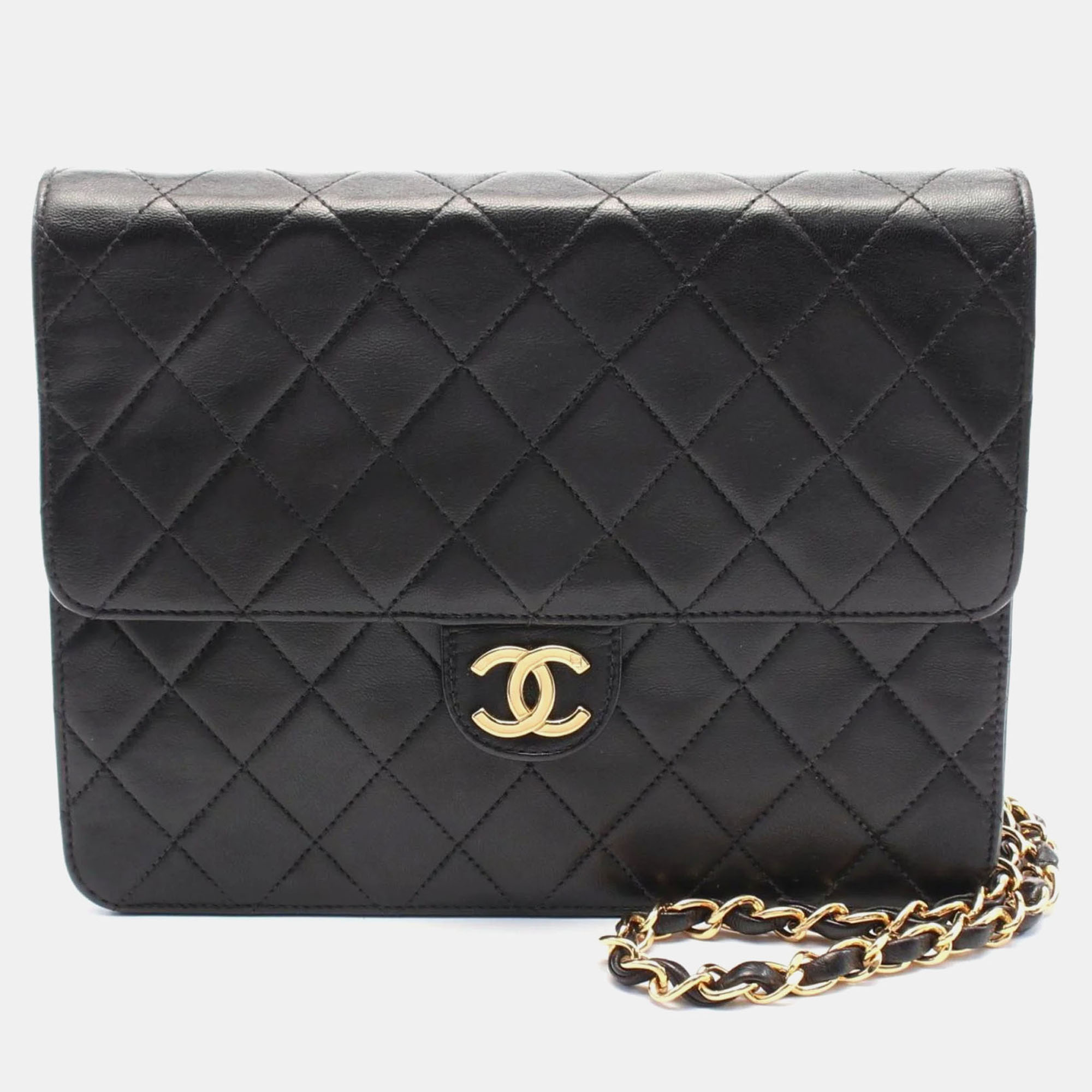 

Chanel Classic Single Flap Black Lambskin Leather Shoulder Bag