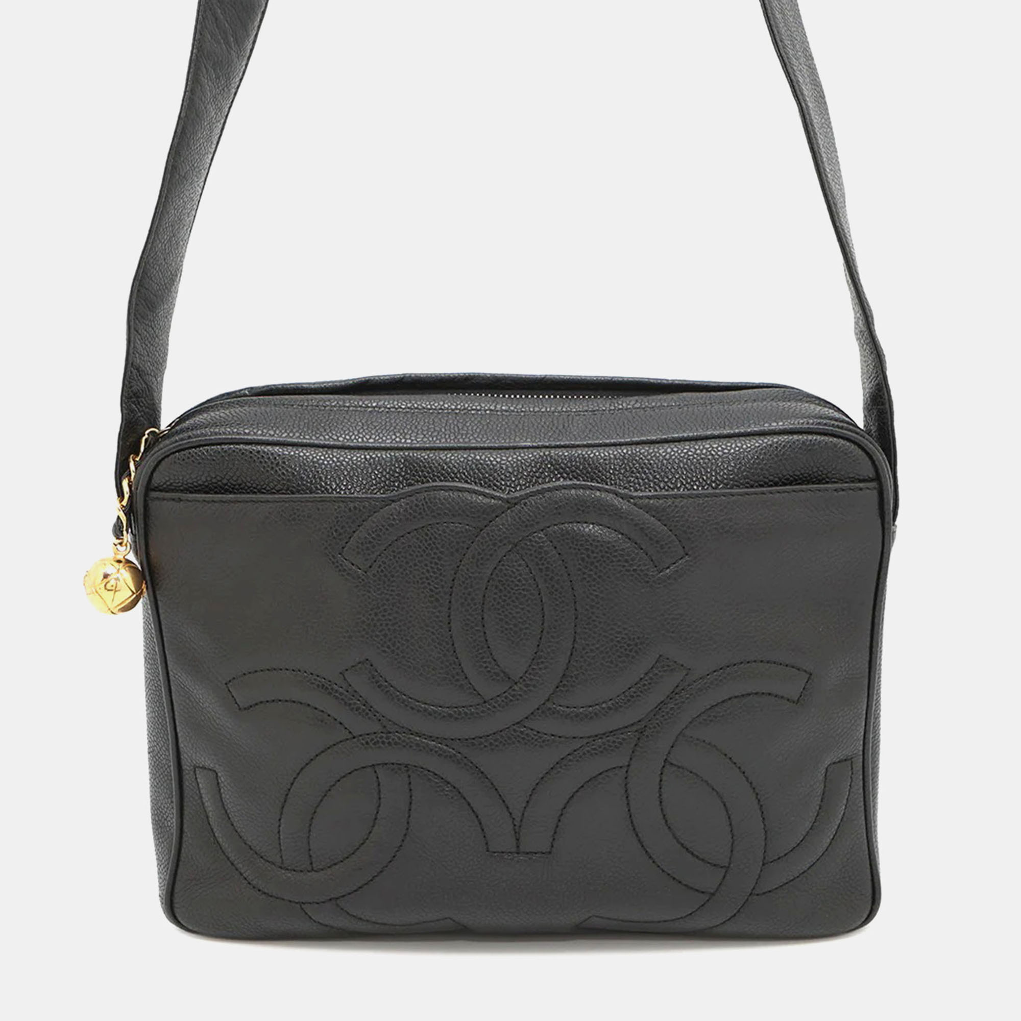Chanel Triple Coco One Belt Black Caviar Leather