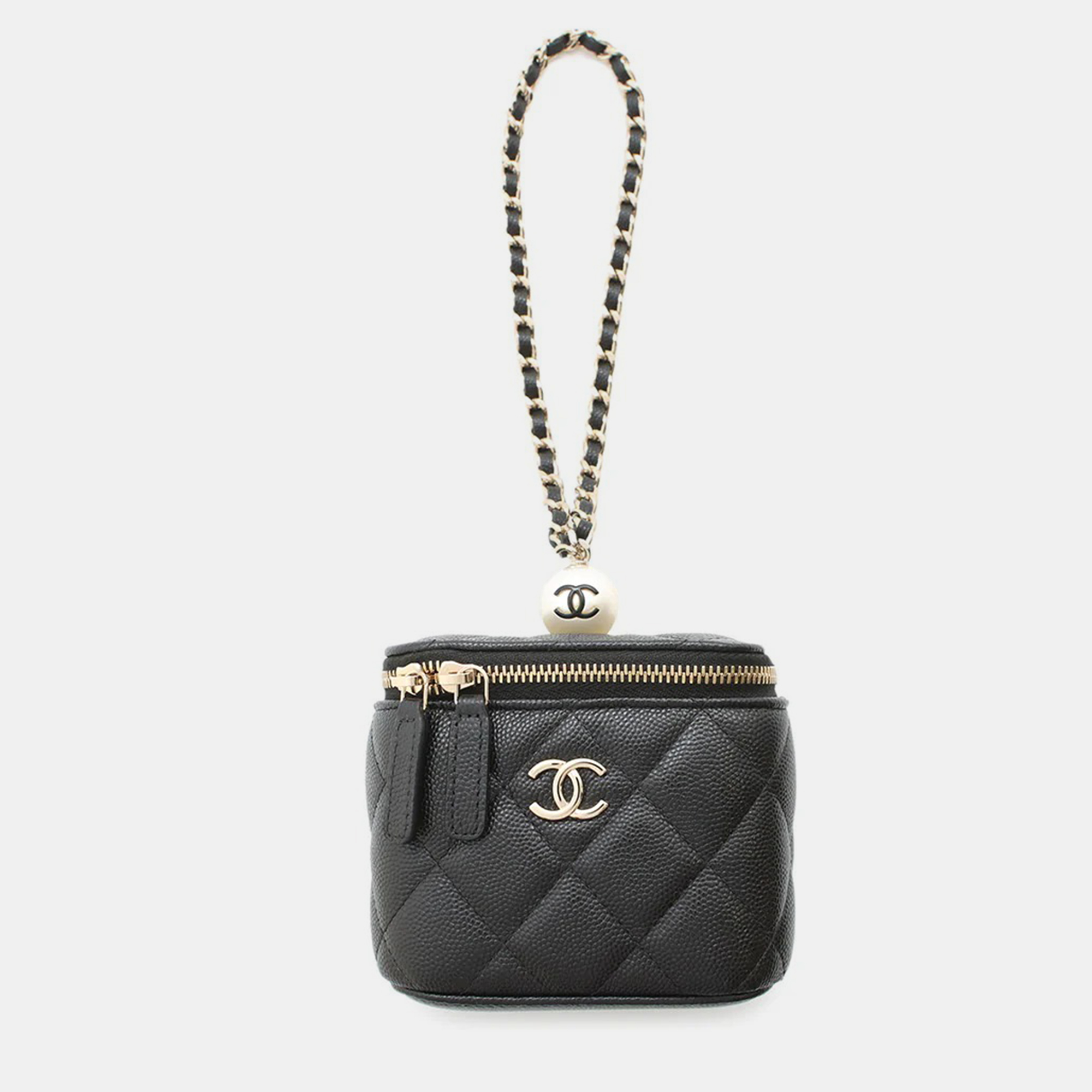 

Chanel Vanity Mini Pearl Black Caviar Leather Shoulder Bag