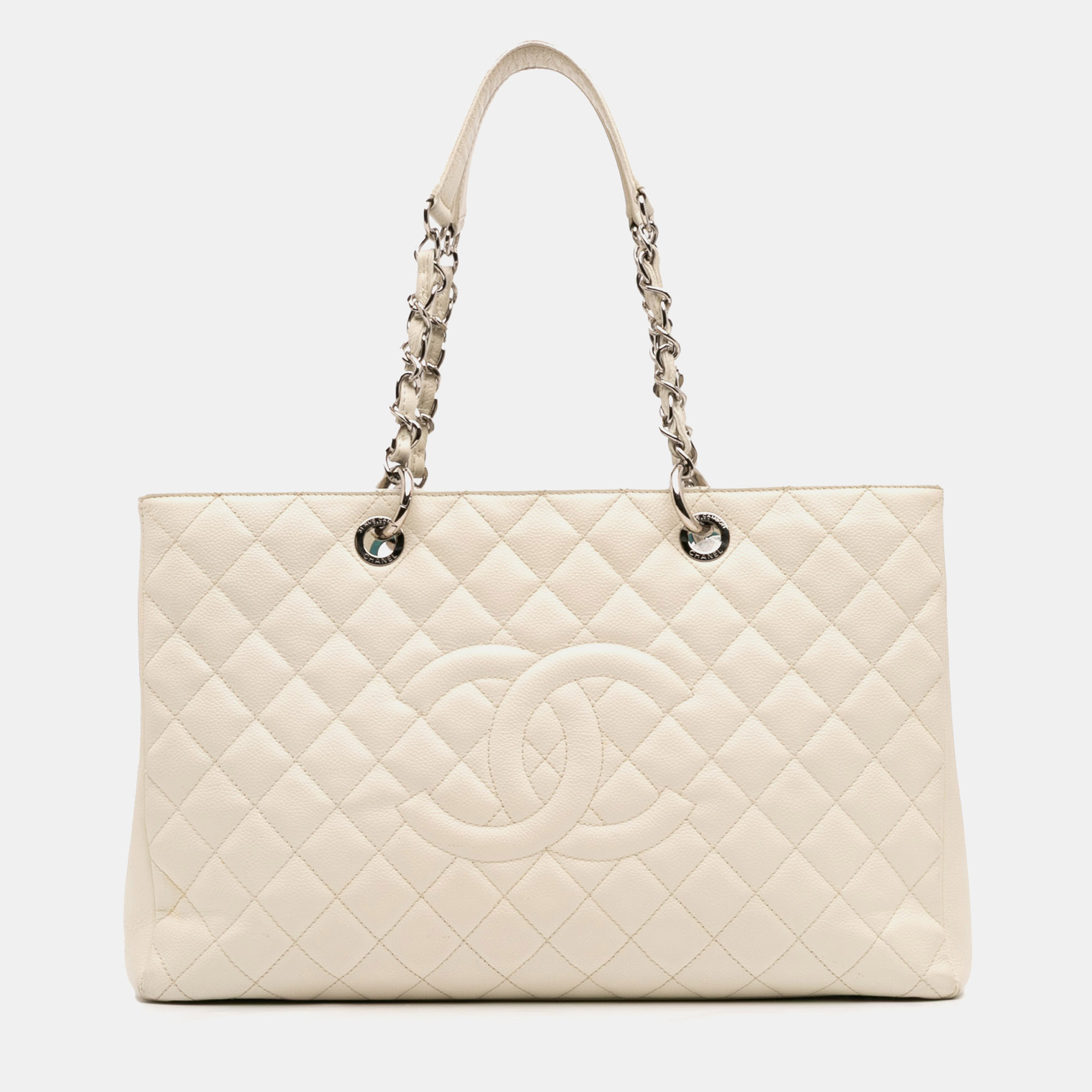 

Chanel White Caviar Grand Shopping Tote