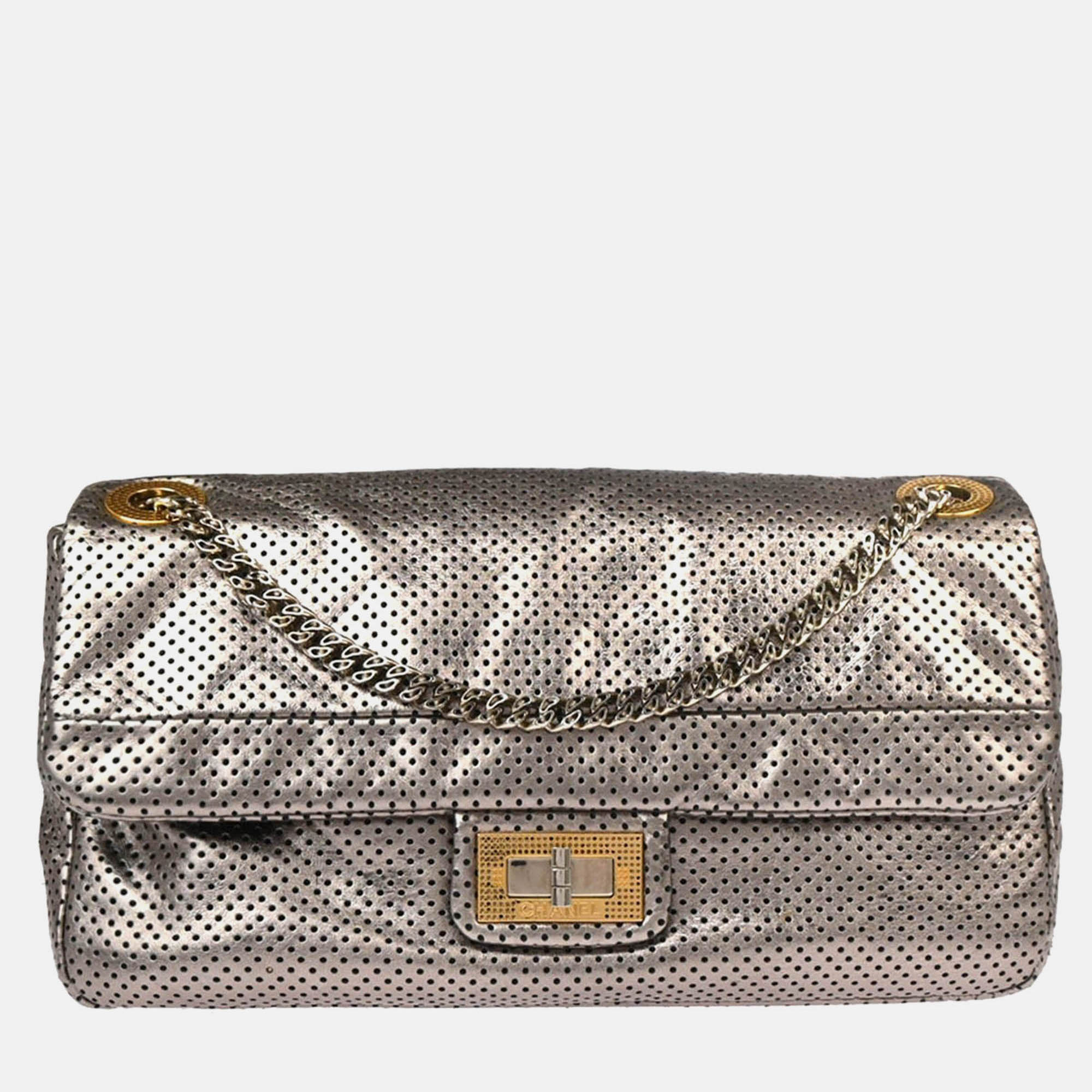

Chanel Mademoiselle Champagne Gold Perforated Leather Shoulder Bag