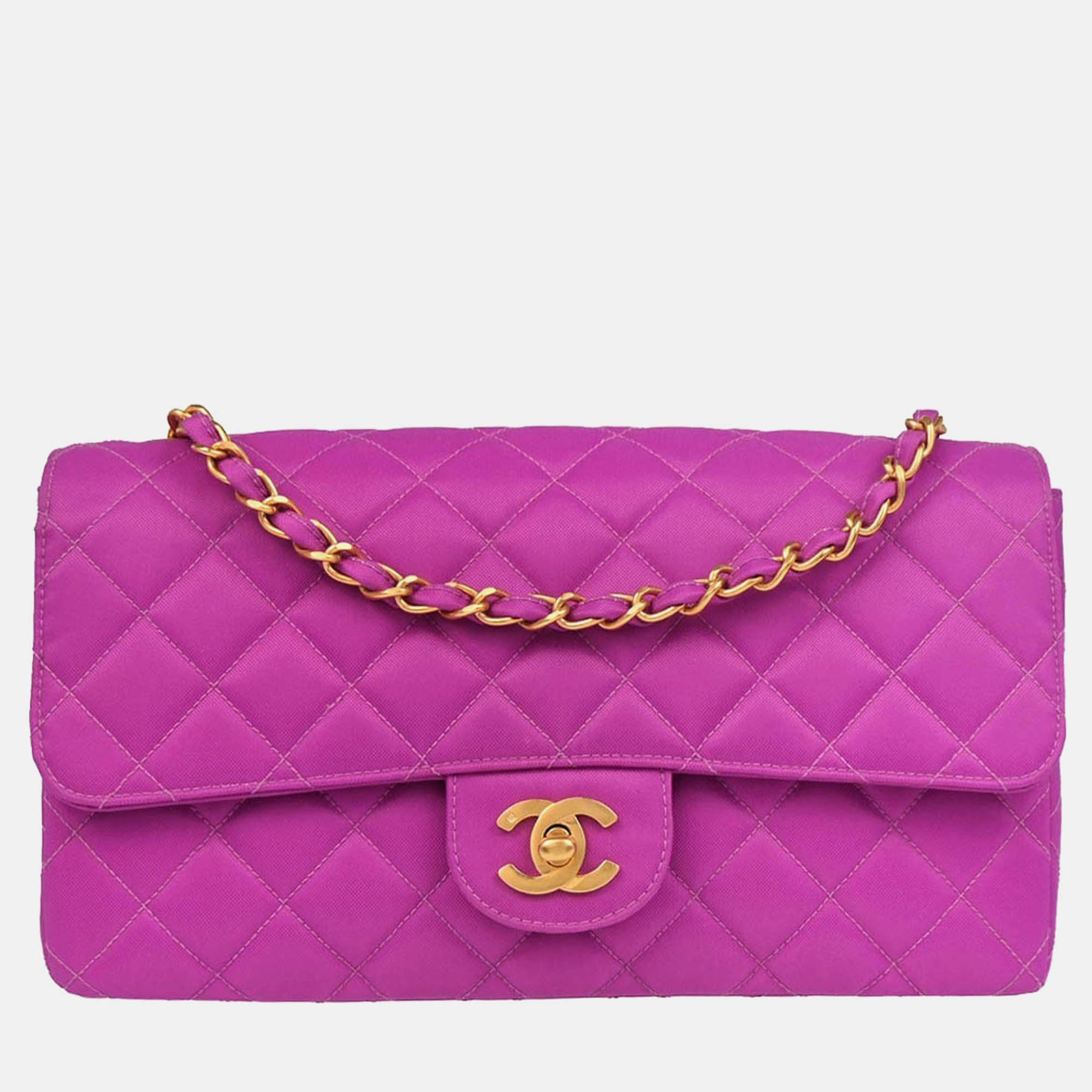 

Chanel CC Flap Purple Nylon Shoulder Bag