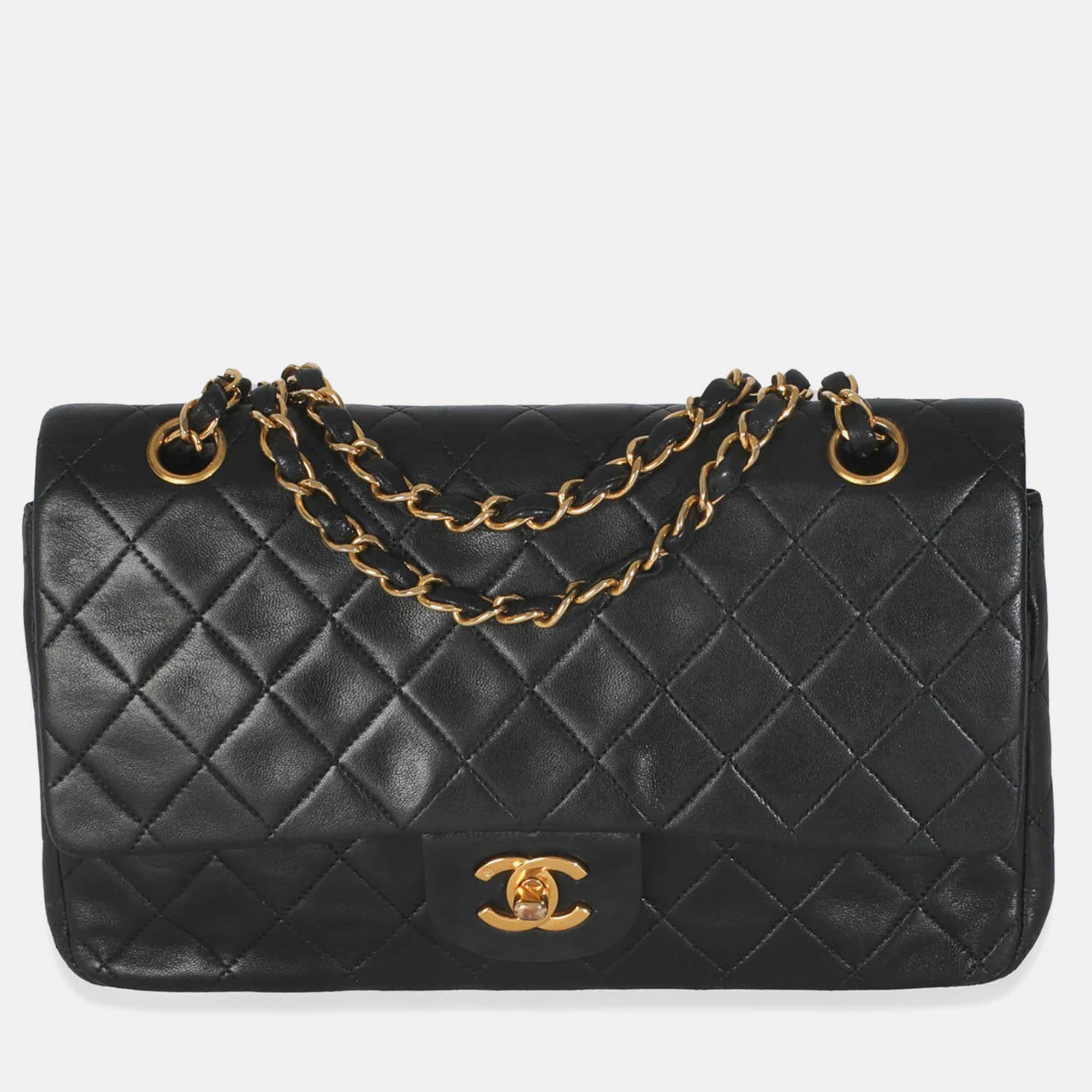 

Chanel Vintage Black Quilted Lambskin Medium Classic Double Flap Bag