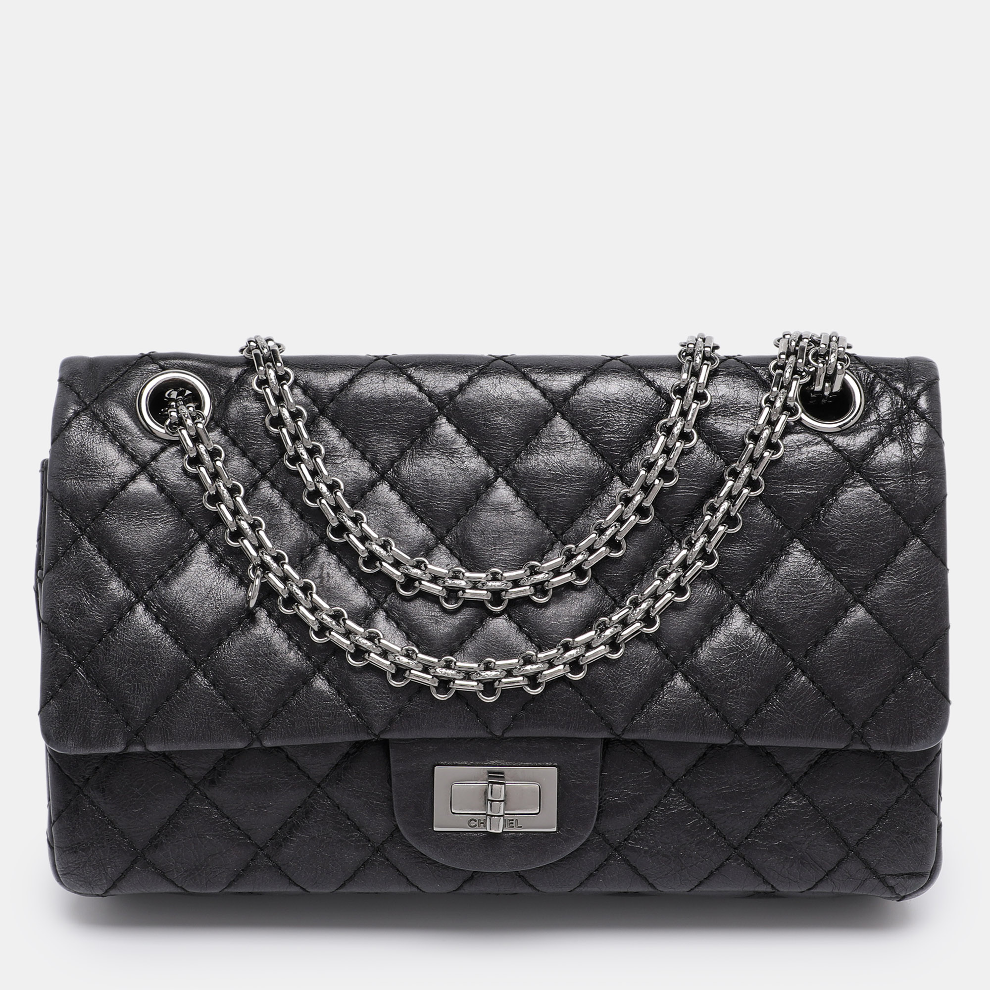 

Chanel Black Quilted Leather Reissue 2.55 Classic 225 Flap Bag