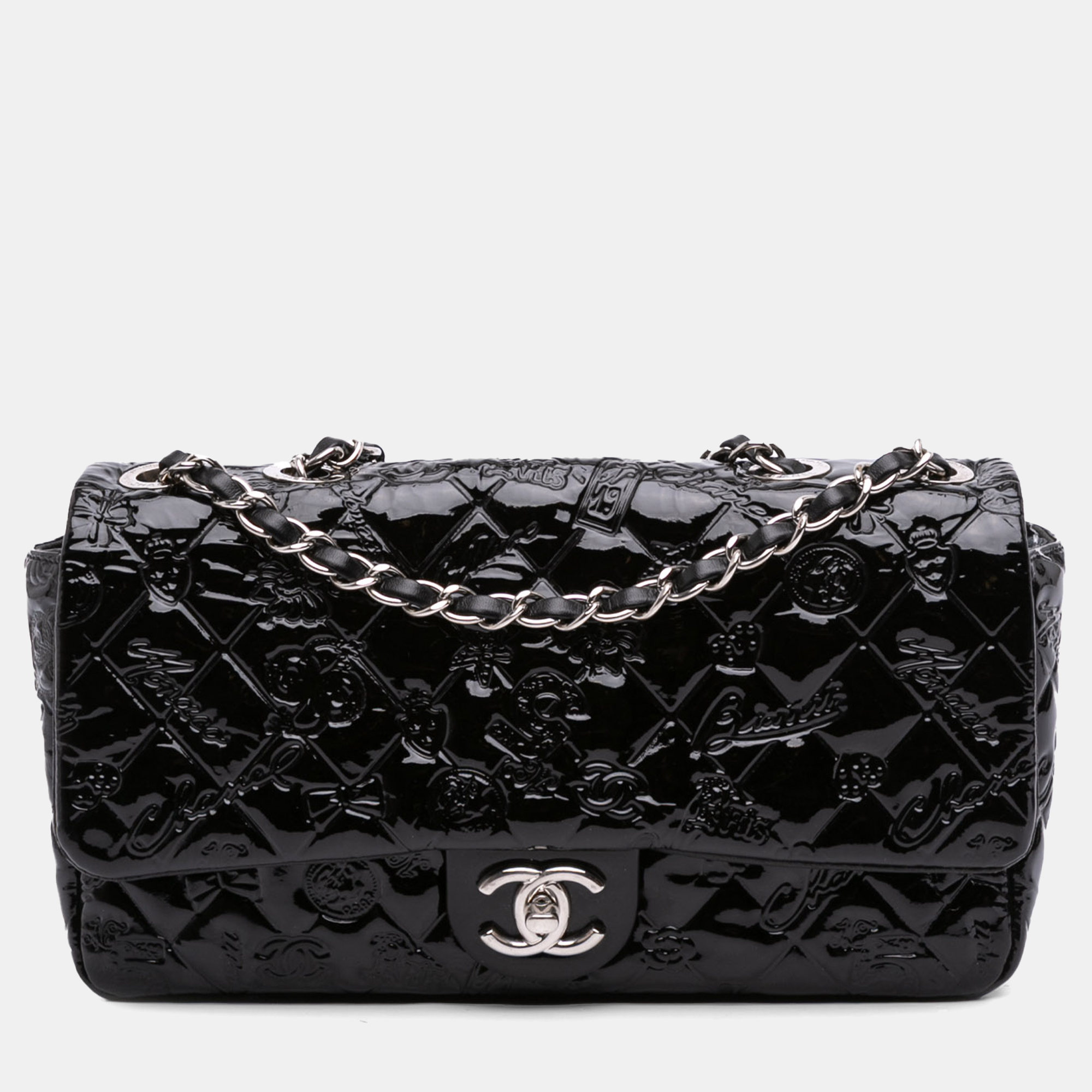 

Chanel Black Medium Patent Lucky Symbols Flap