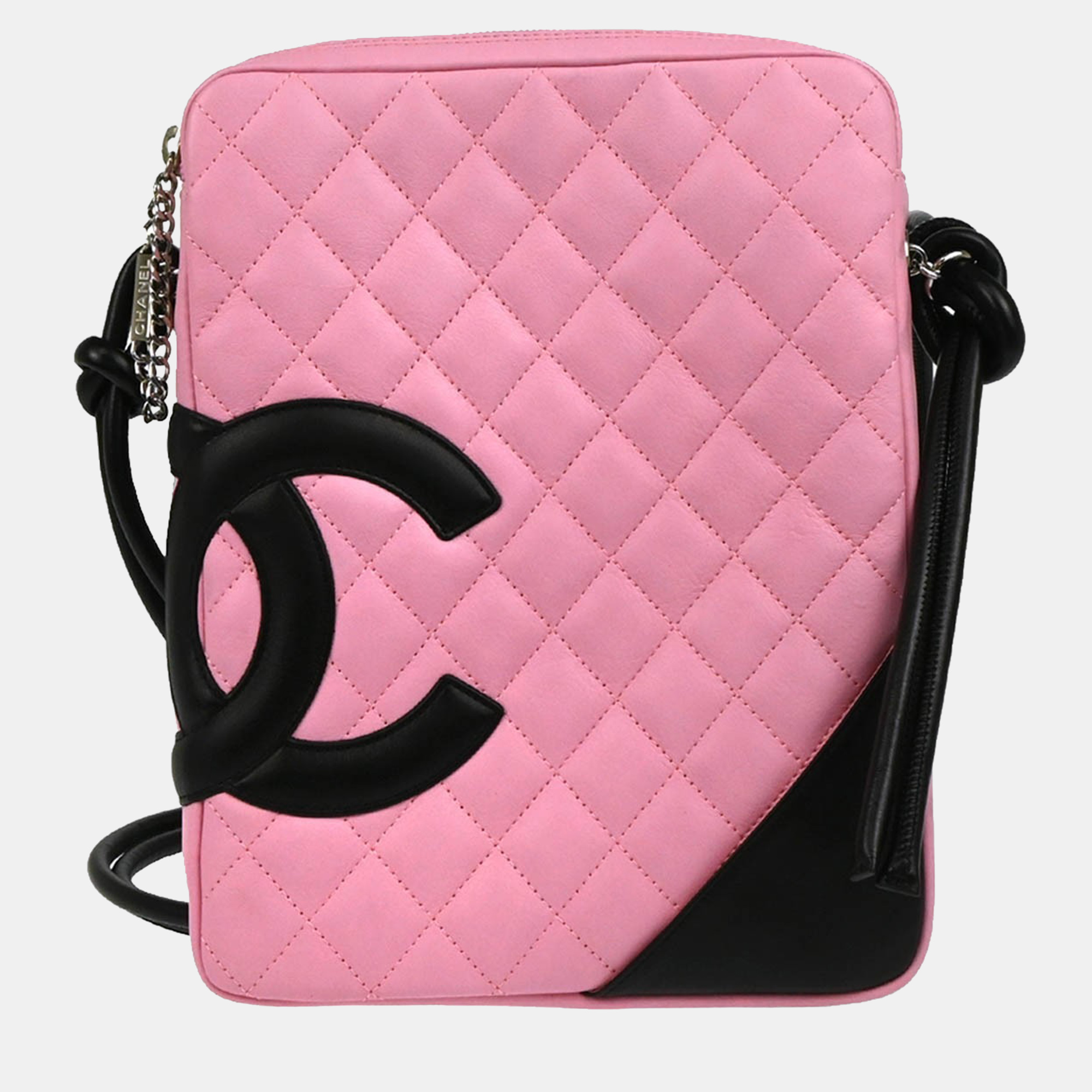 

Chanel Pink Black Calfskin Cambon Ligne Crossbody Bag
