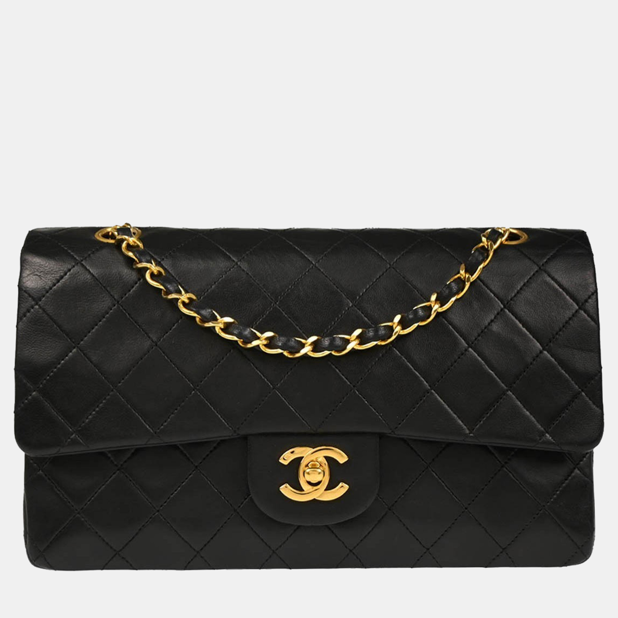 

Chanel Black Lambskin Medium Classic Double Flap Shoulder Bag