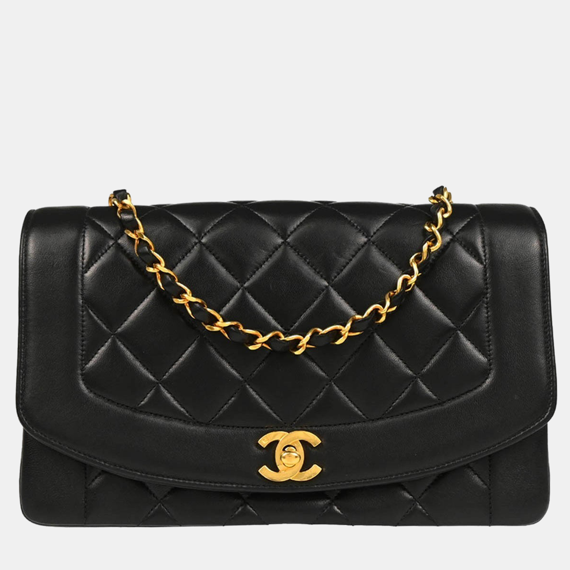 

Chanel Diana Medium Black Lambskin Shoulder Bag