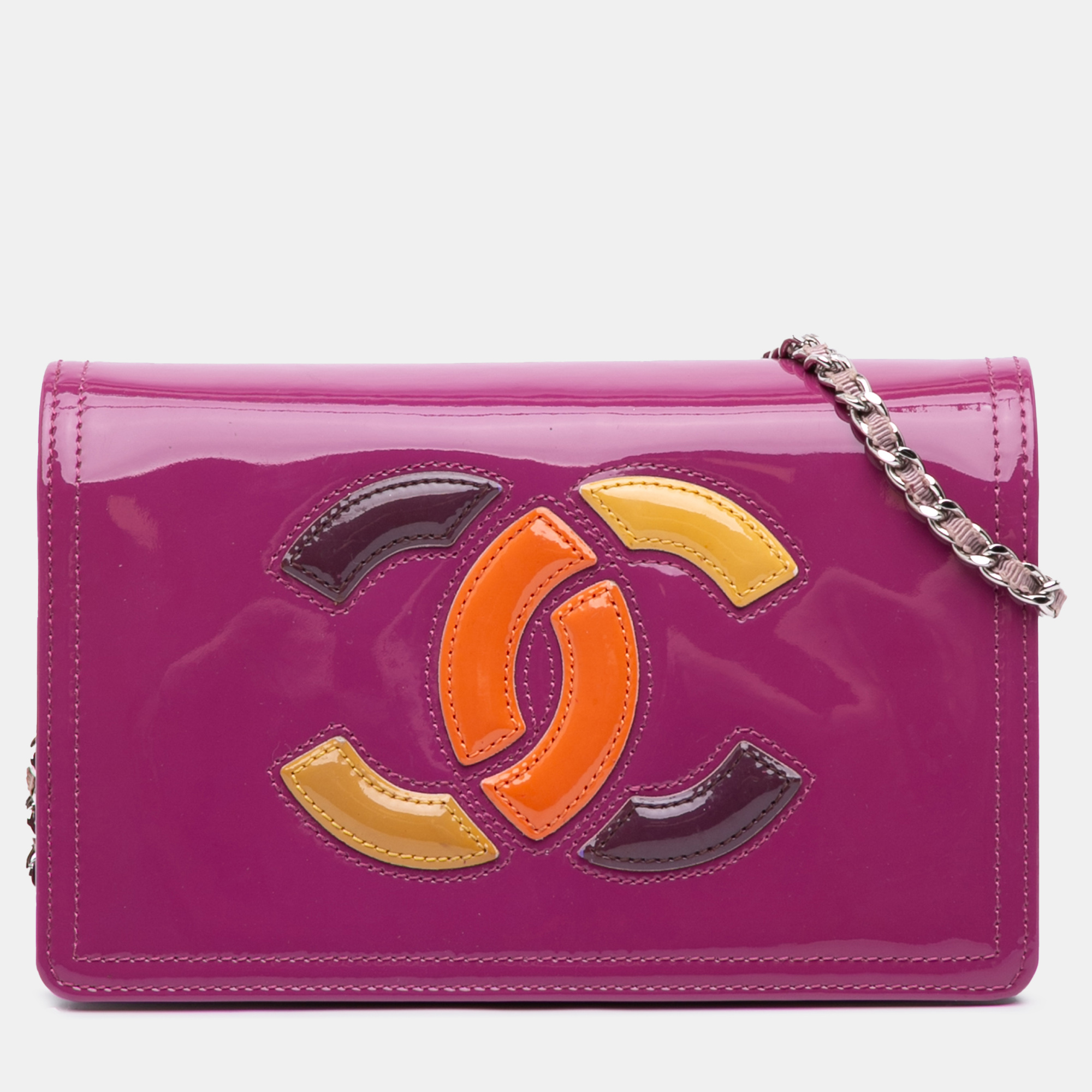 

Chanel Purple Patent CC Lipstick Wallet On Chain