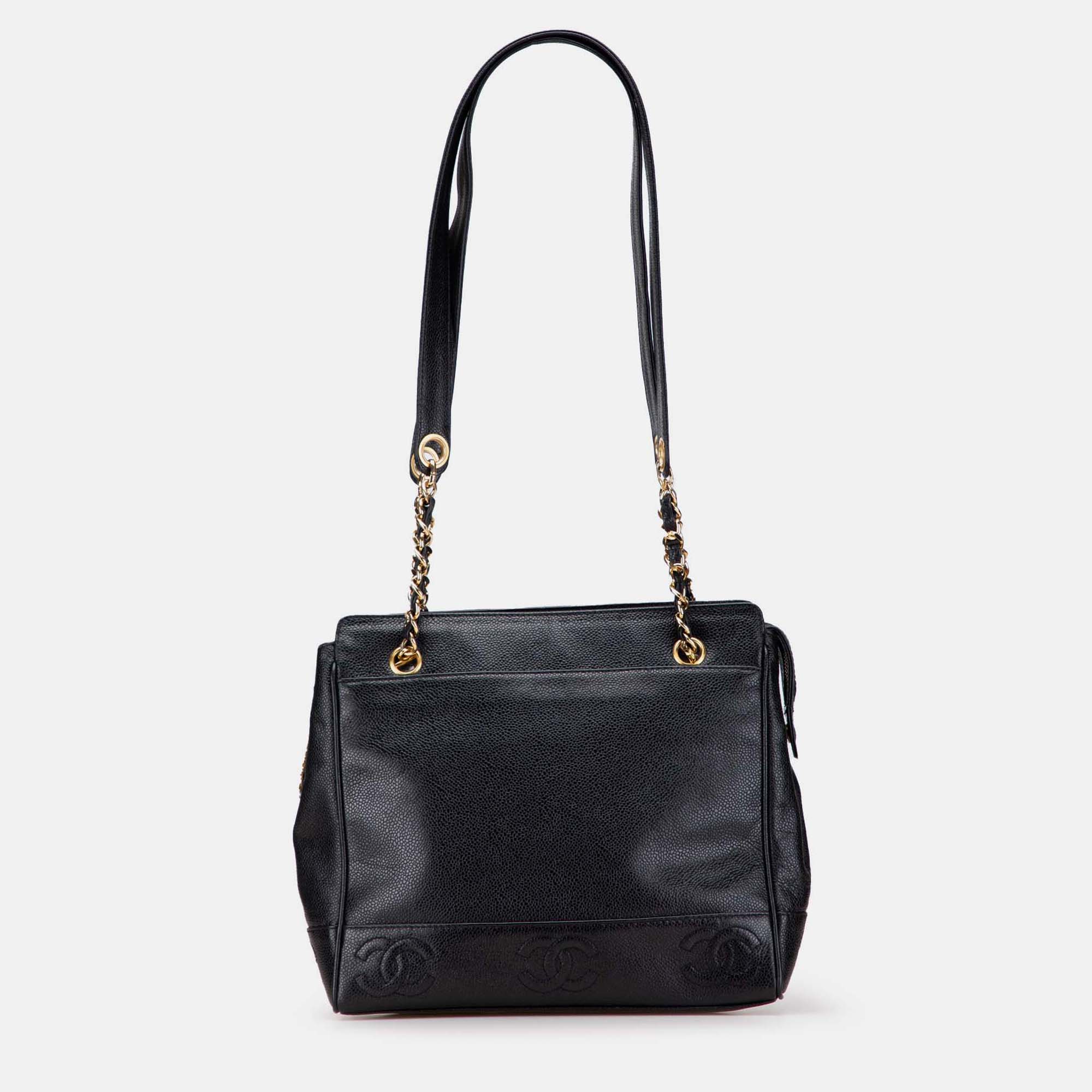 

Chanel Black Triple CC Caviar Shoulder Bag