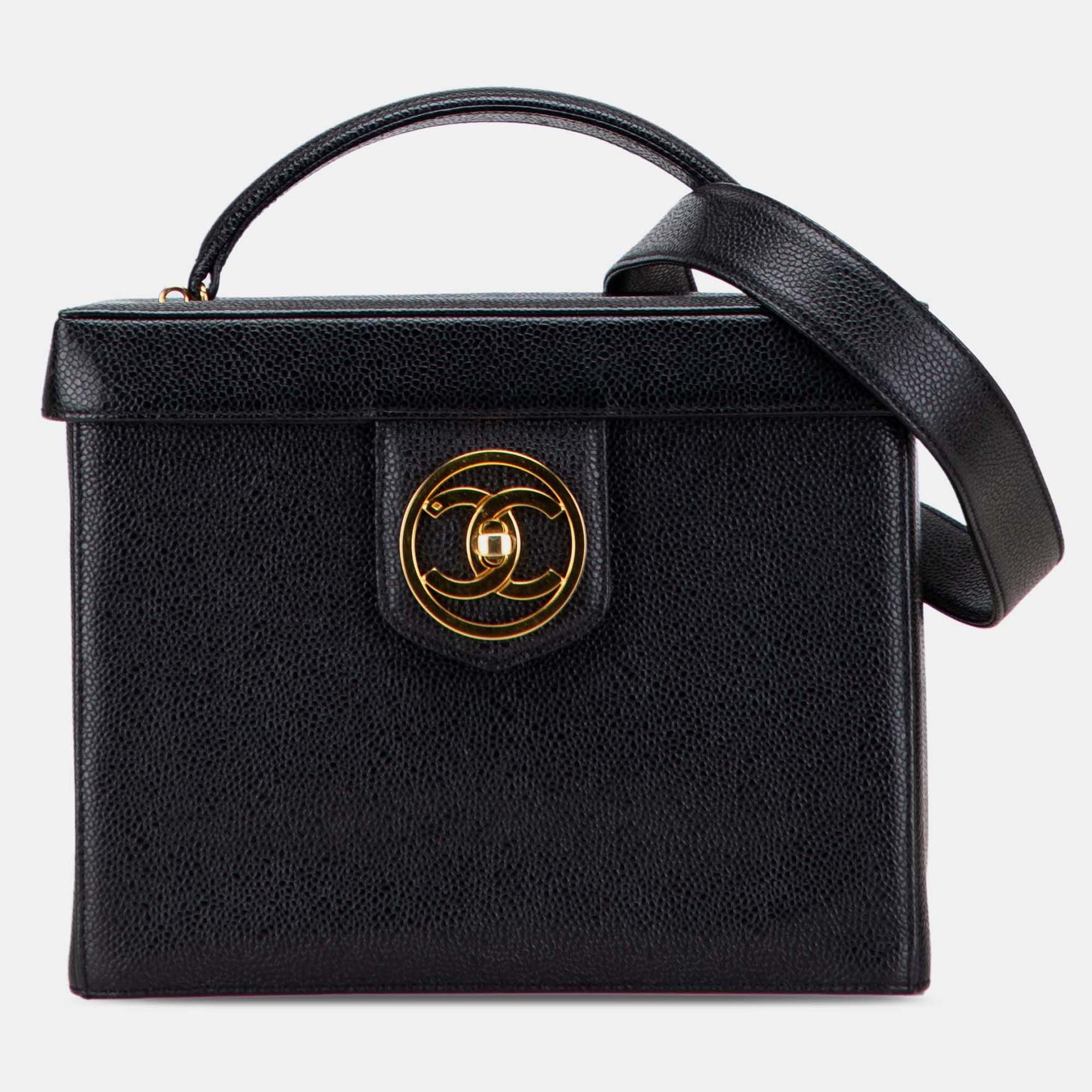 

Chanel Black Caviar CC Turnlock Vanity Bag
