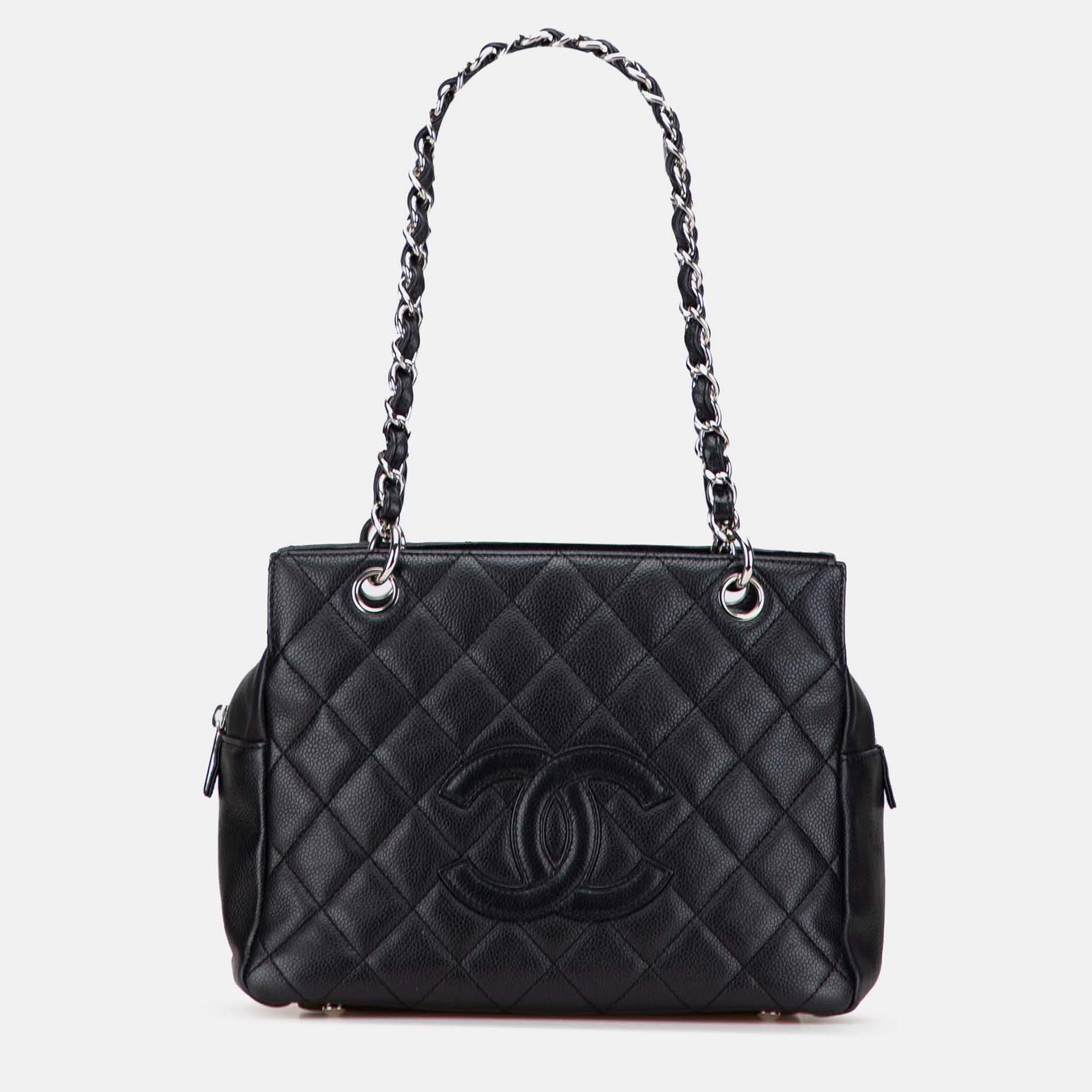 

Chanel Black Petite Caviar Timeless Tote