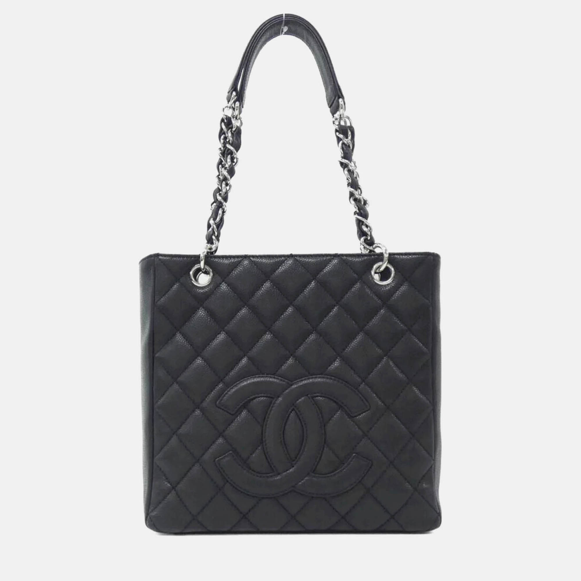 

Chanel Classic Black Lambskin Leather Shoulder Bag