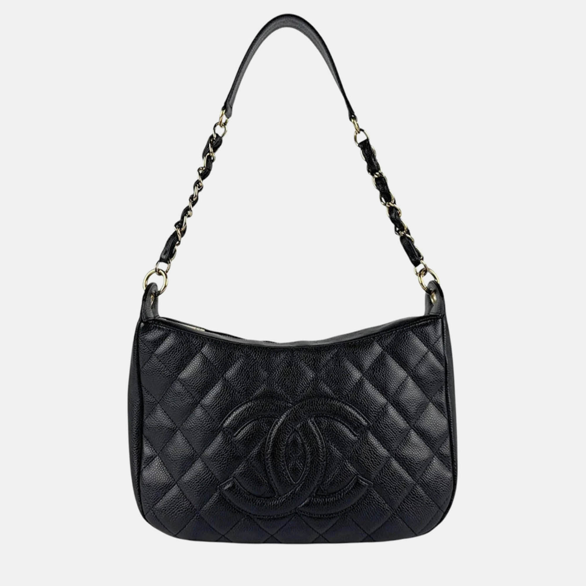 

Chanel Classic Black Caviar Leather Shoulder Bag