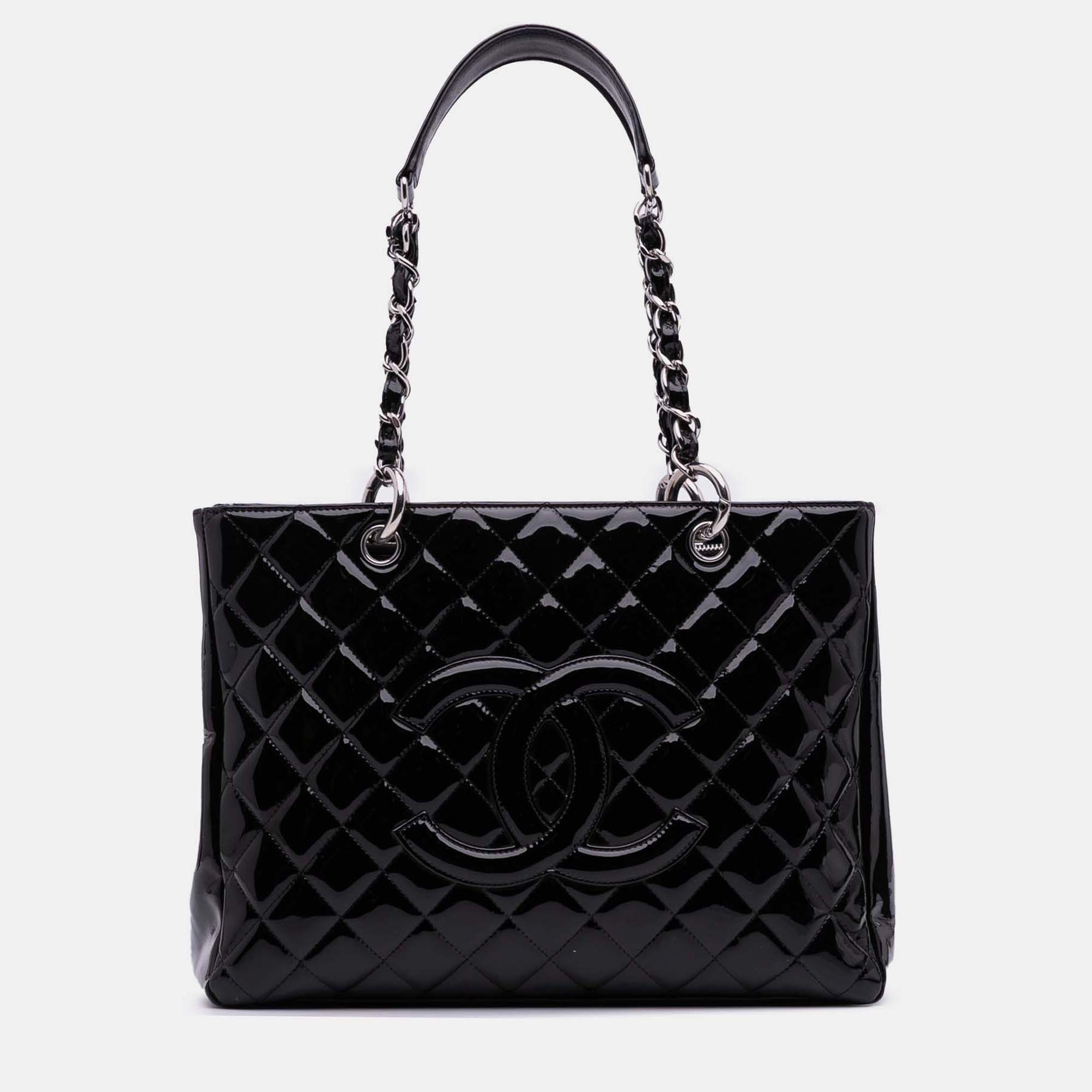 

Chanel Black Patent Grand Shopping Tote