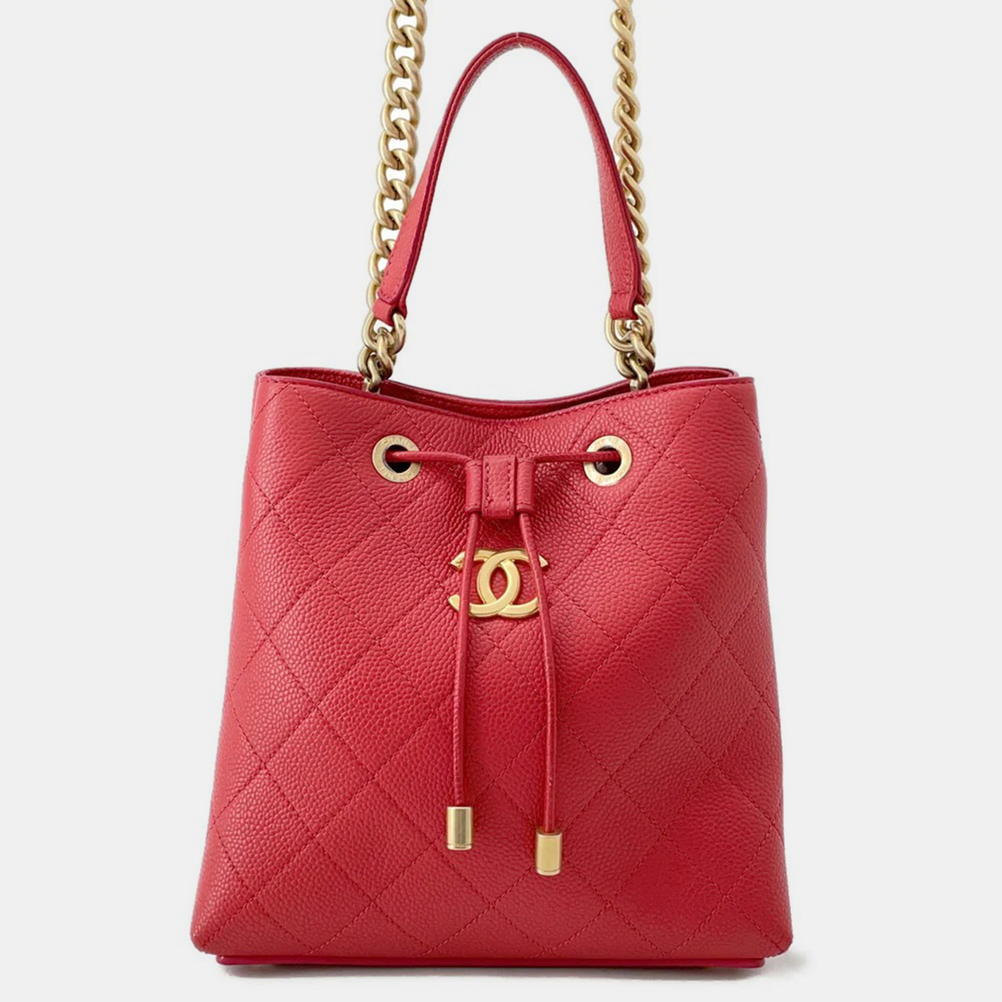 

Chanel Drawstring 2Wayshoulder Bag Red Caviar Leather