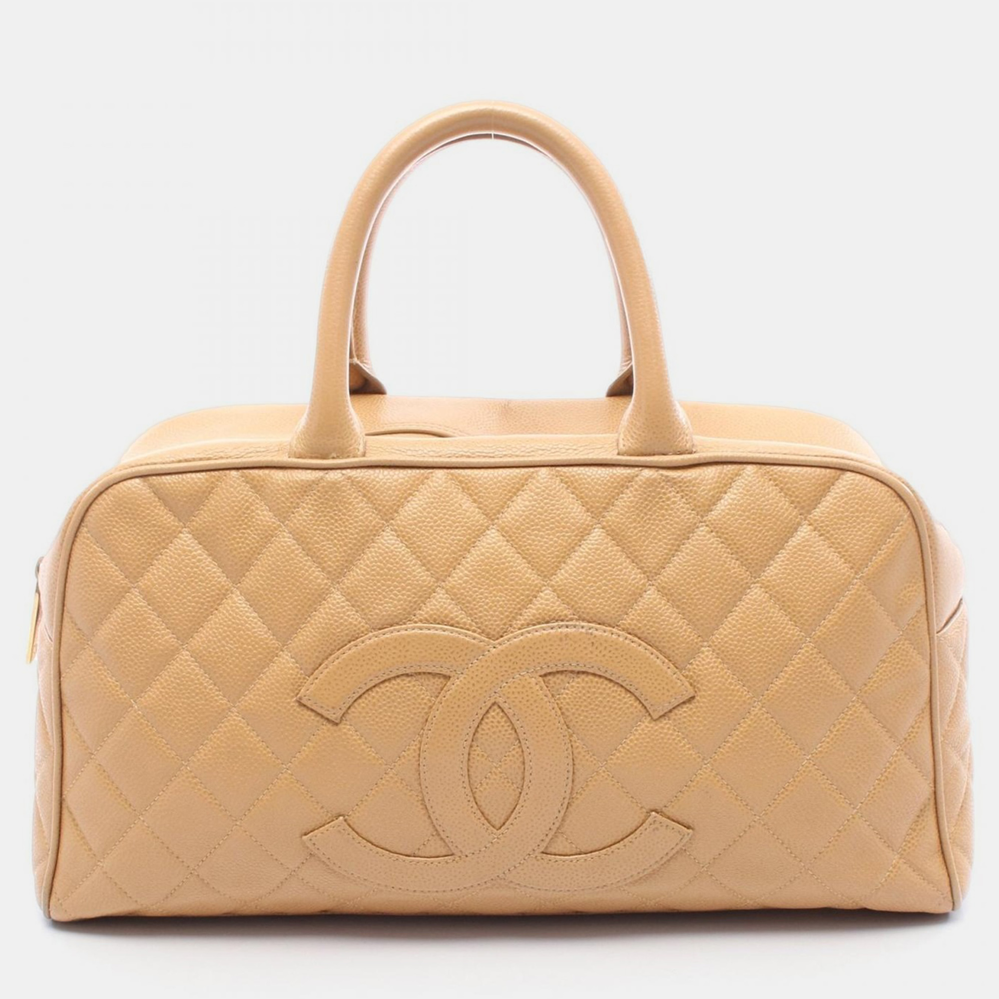 Pre-owned Chanel Coco Cc Mark Matelasse Brown Calfskin Handbag Ghw