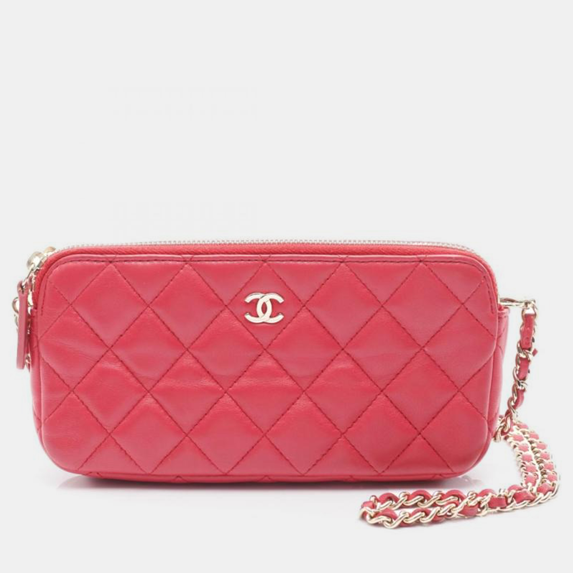 

Chanel Matelasse Red Lambskin Leather Crossbody Bag