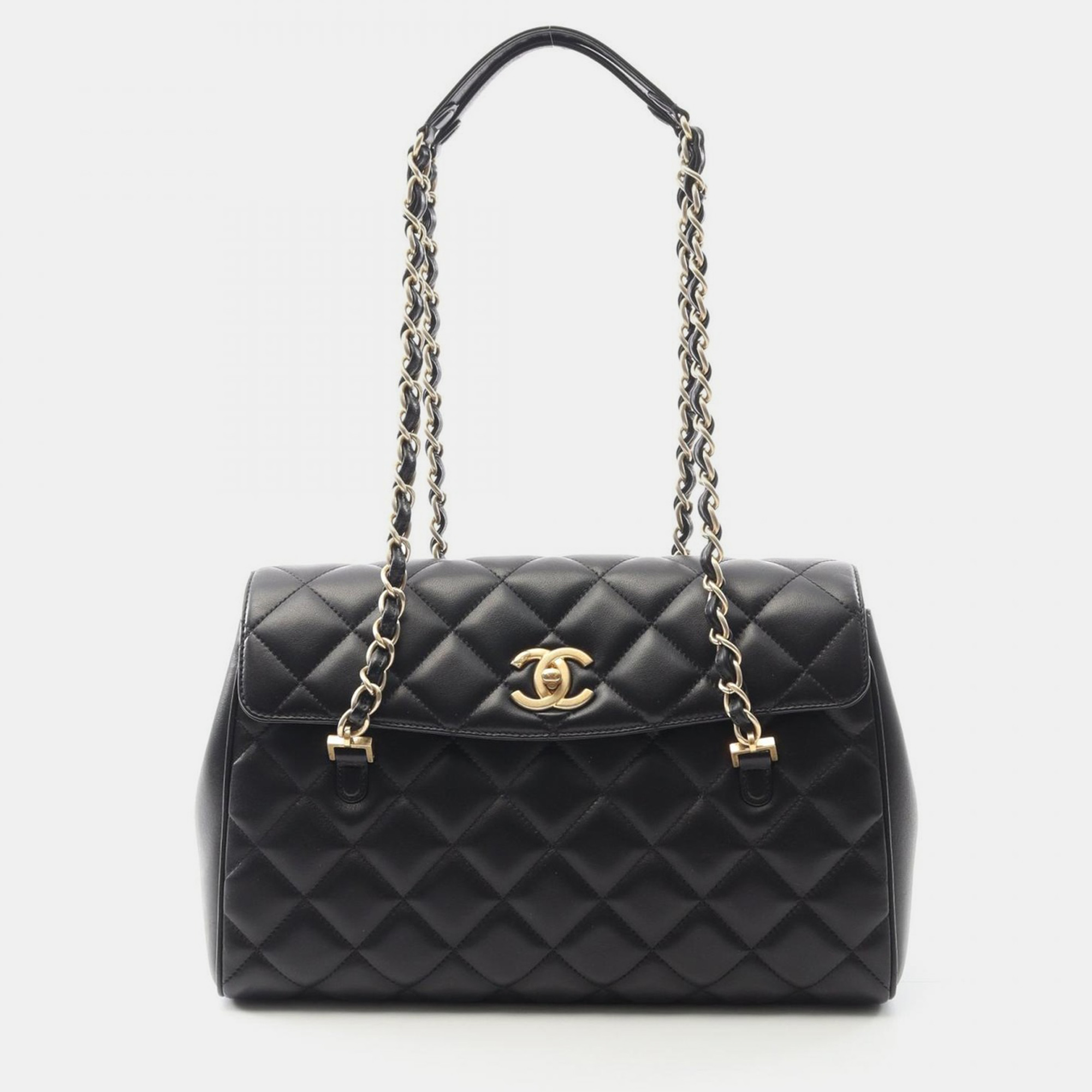 

Chanel Matelasse Coco CC Black Lambskin Chain Tote Bag GHW