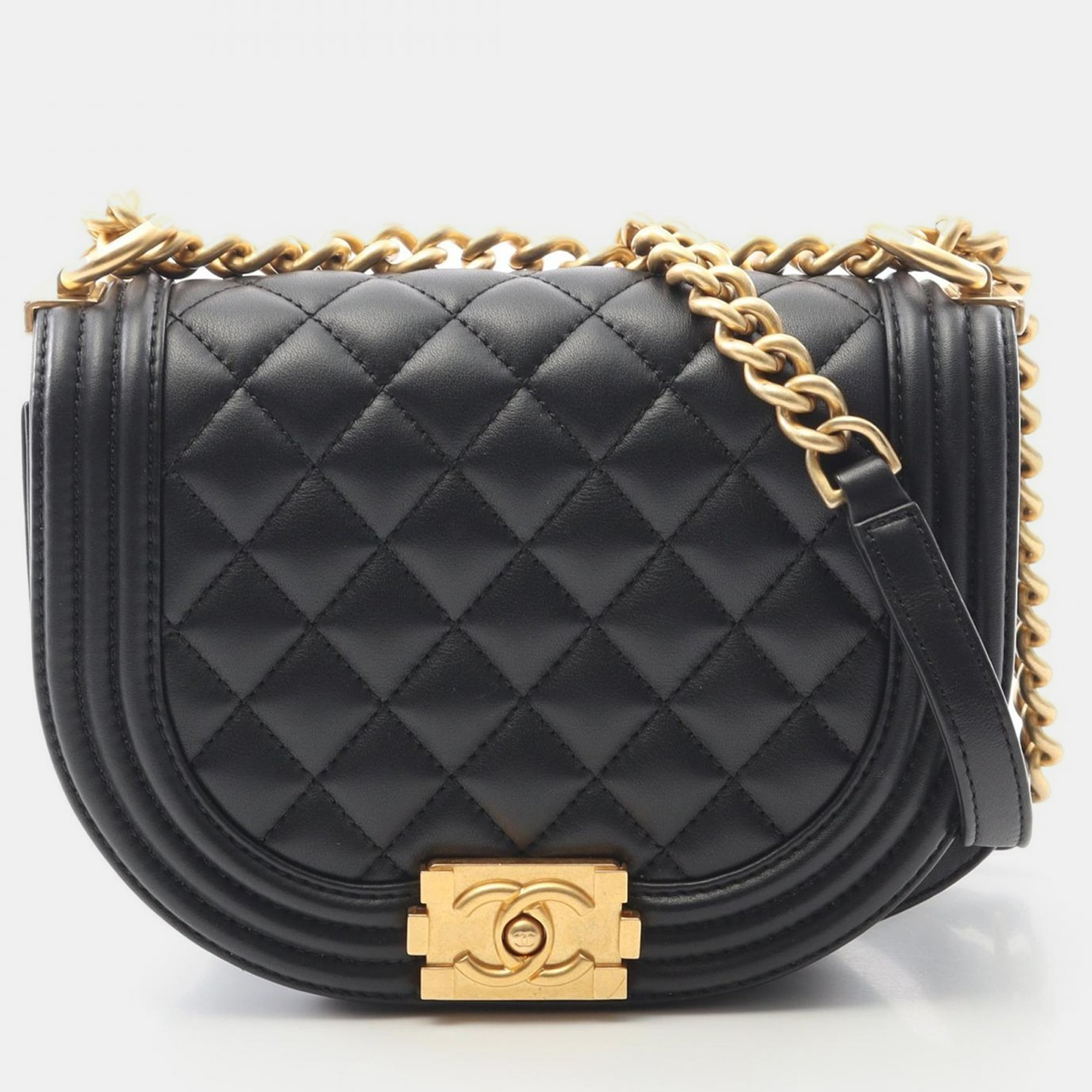

Chanel Boy Chanel Small Black Lambskin Shoulder Bag GHW