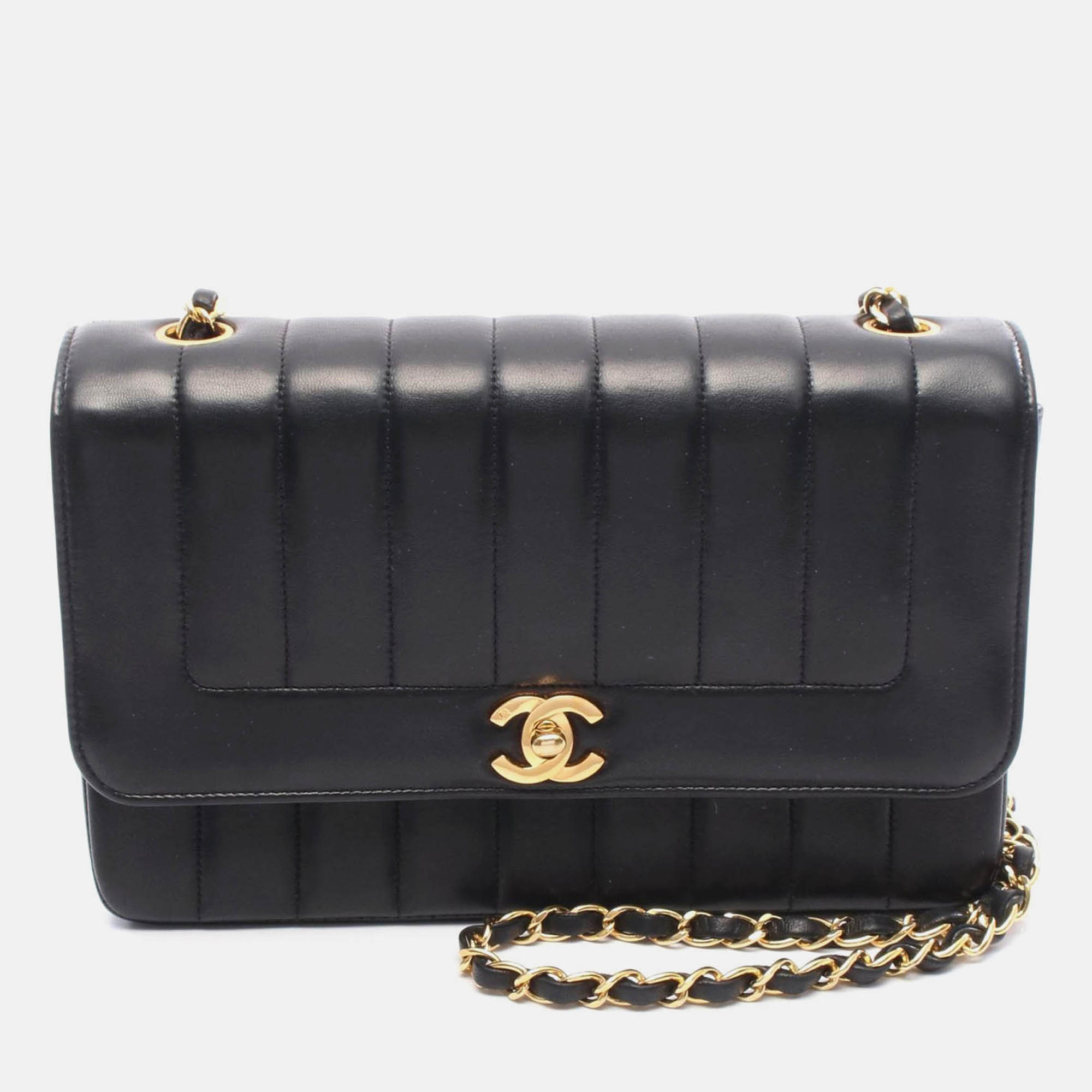

Chanel Mademoiselle Black Lambskin GHW Crossbody Chain Shoulder Bag