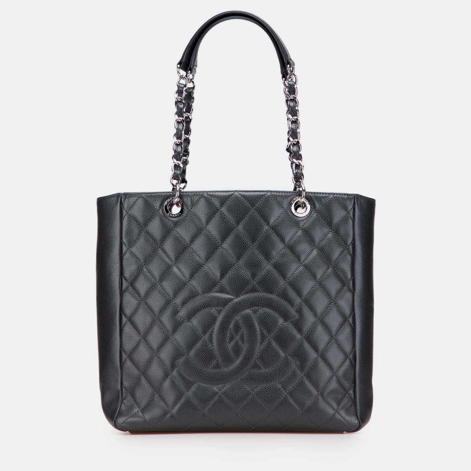 

Chanel Black Caviar Vertical Grand Shopping Tote