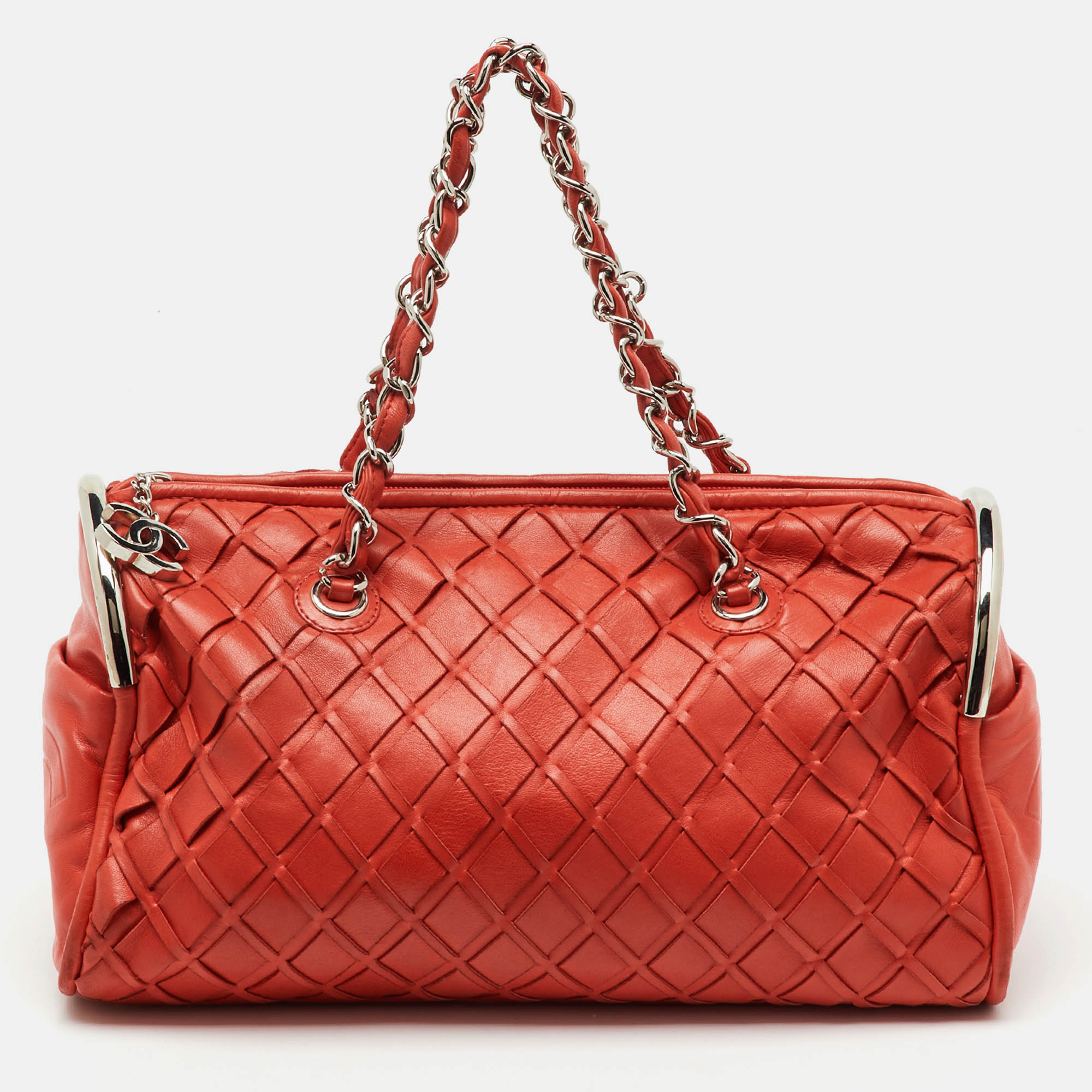 

Chanel Orange Leather Ultimate Soft Sombrero Bowler Bag